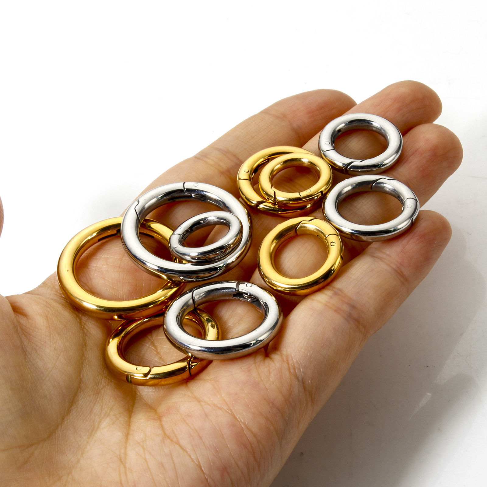 Picture of 304 Stainless Steel Bolt Spring Ring Clasps Round Multicolor Polished