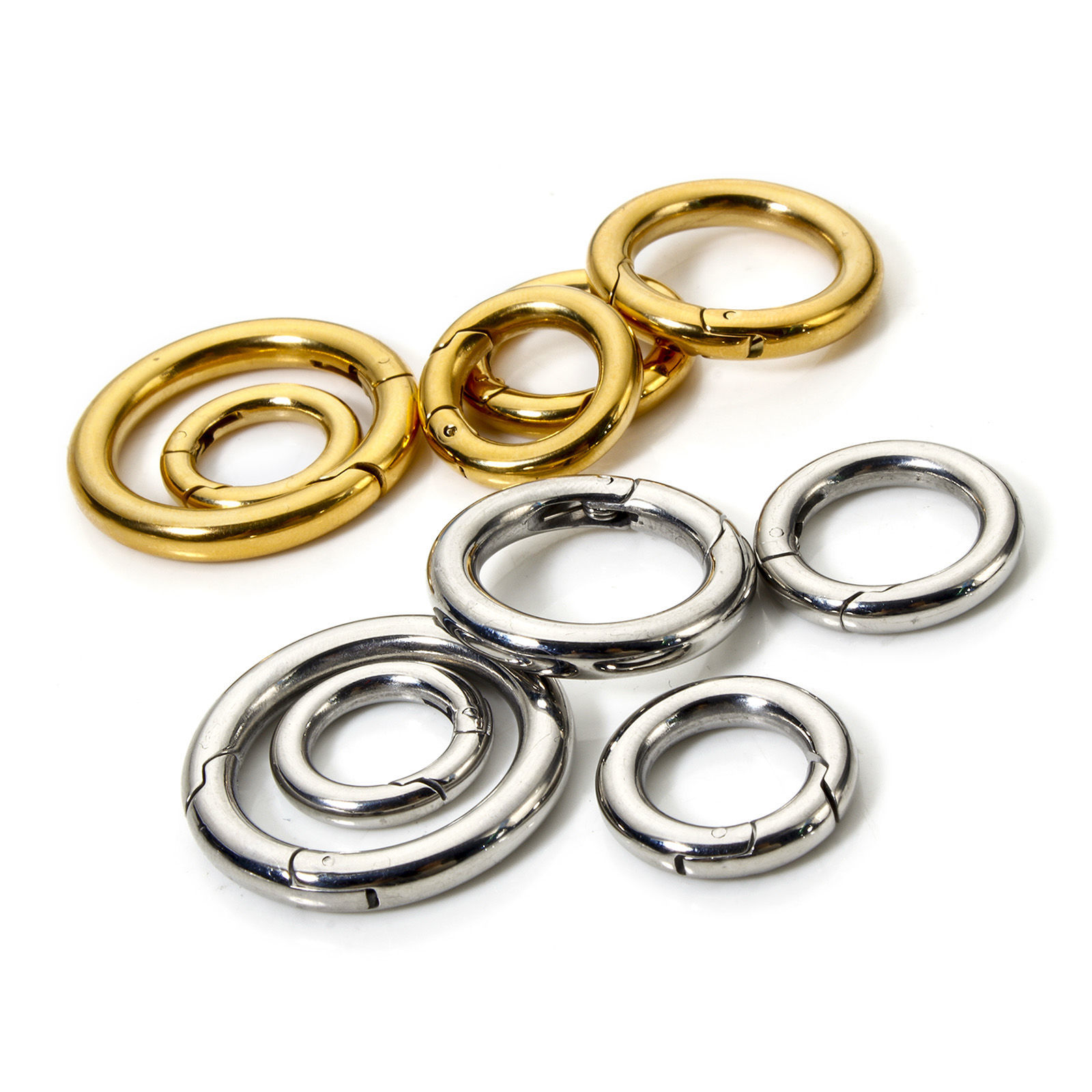 Picture of 304 Stainless Steel Bolt Spring Ring Clasps Round Multicolor Polished