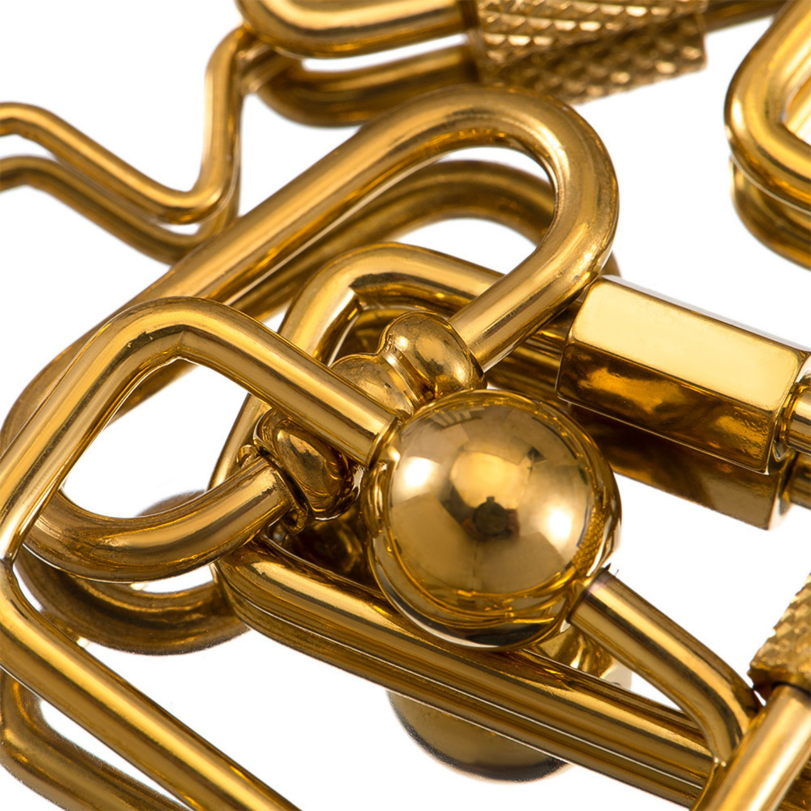Picture of Eco-friendly PVD Vacuum Plating 304 Stainless Steel Screw Clasps Geometric 18K Gold Plated Can Be Screwed Off
