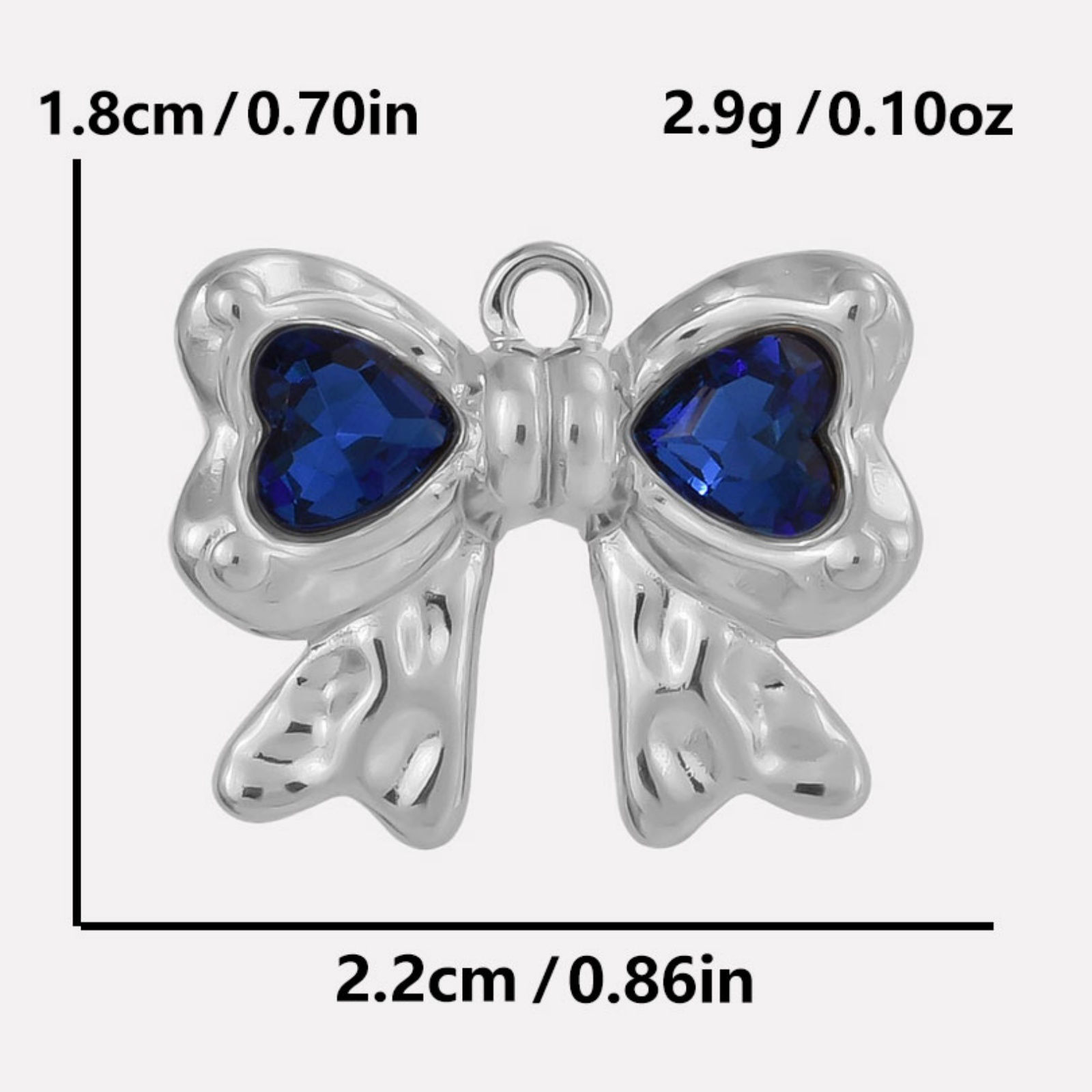 Immagine di 2 PCs 304 Stainless Steel & Rhinestone Clothes Charms Bowknot 18mm x 22mm