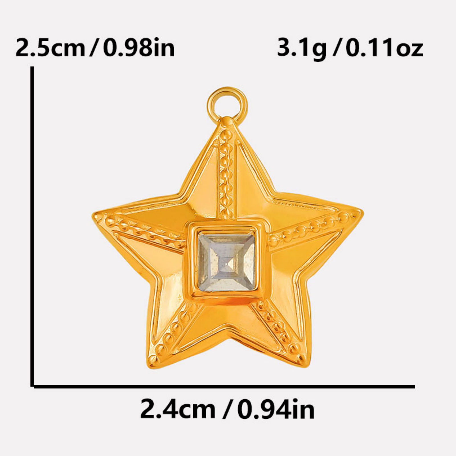 Immagine di 2 Pz 304 Acciaio Inossidabile Galassia Ciondoli Stella a Cinque Punte Multicolore Strass 25mm x 24mm