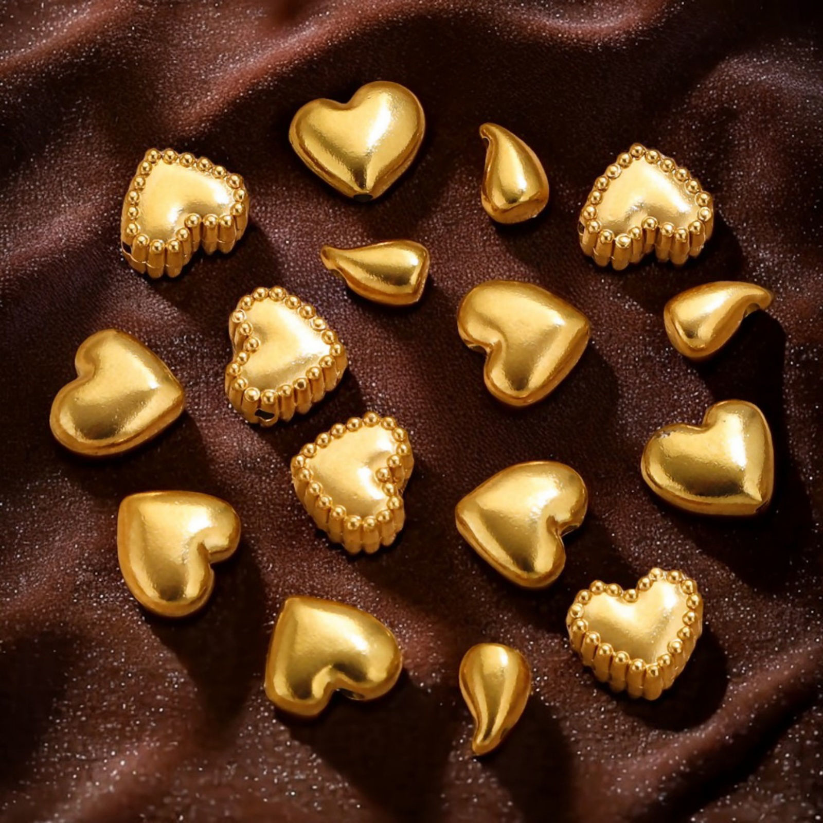 Immagine di 10 Pz 304 Acciaio Inossidabile San Valentino Perline per la Creazione di Gioielli con Fai-da-te Cuore