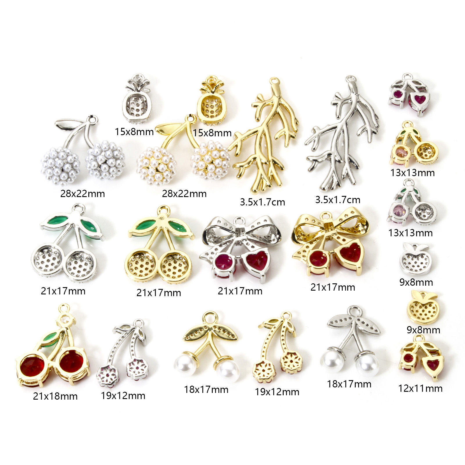 Bild von Messing Charms Bunt Kirsche