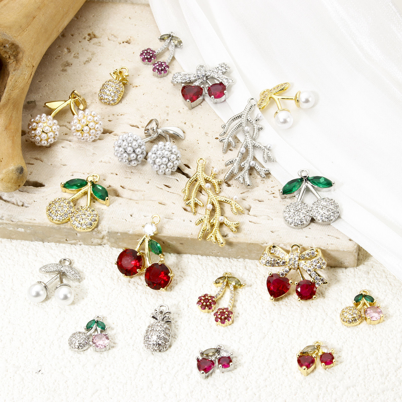 Bild von Messing Charms Bunt Kirsche