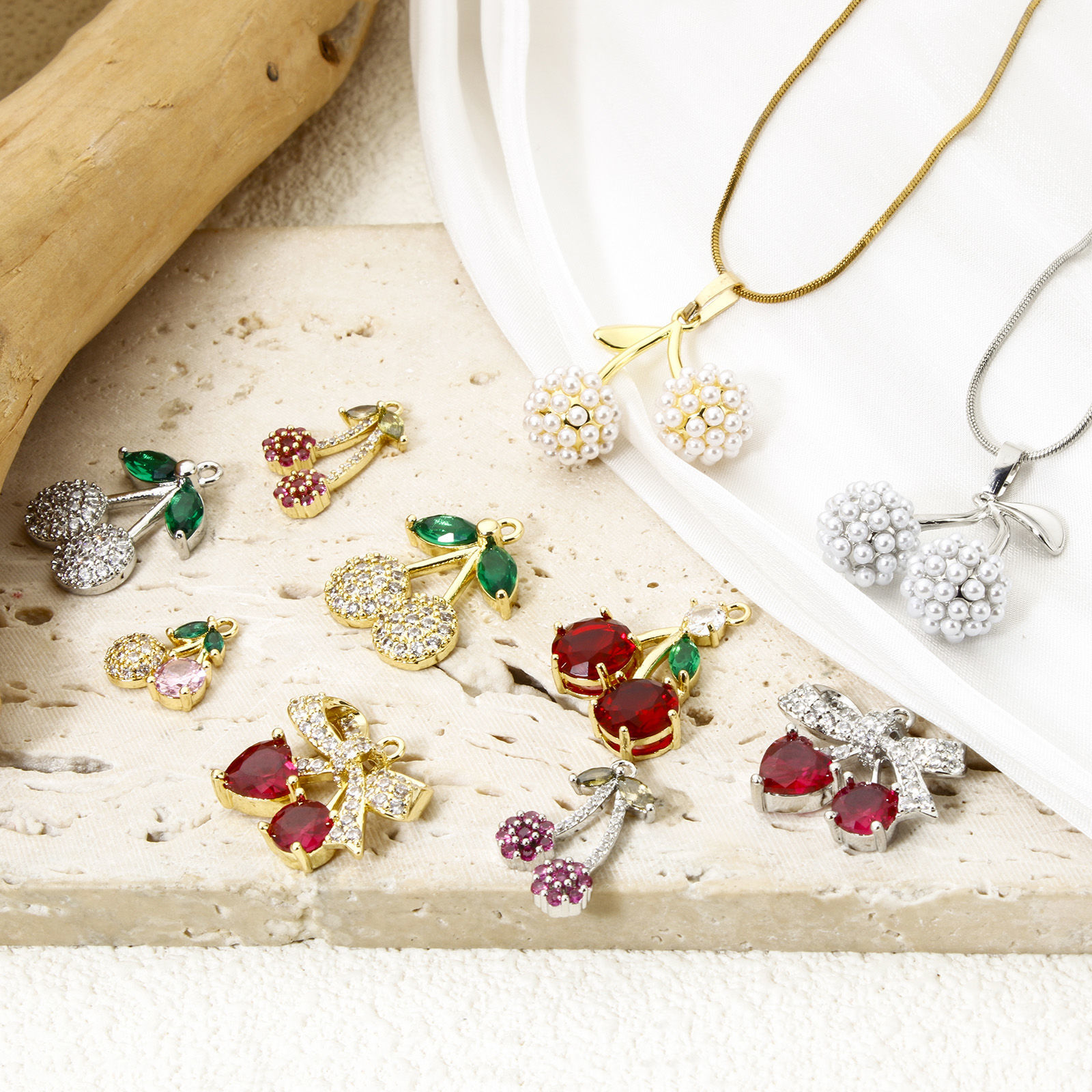 Bild von Messing Charms Bunt Kirsche