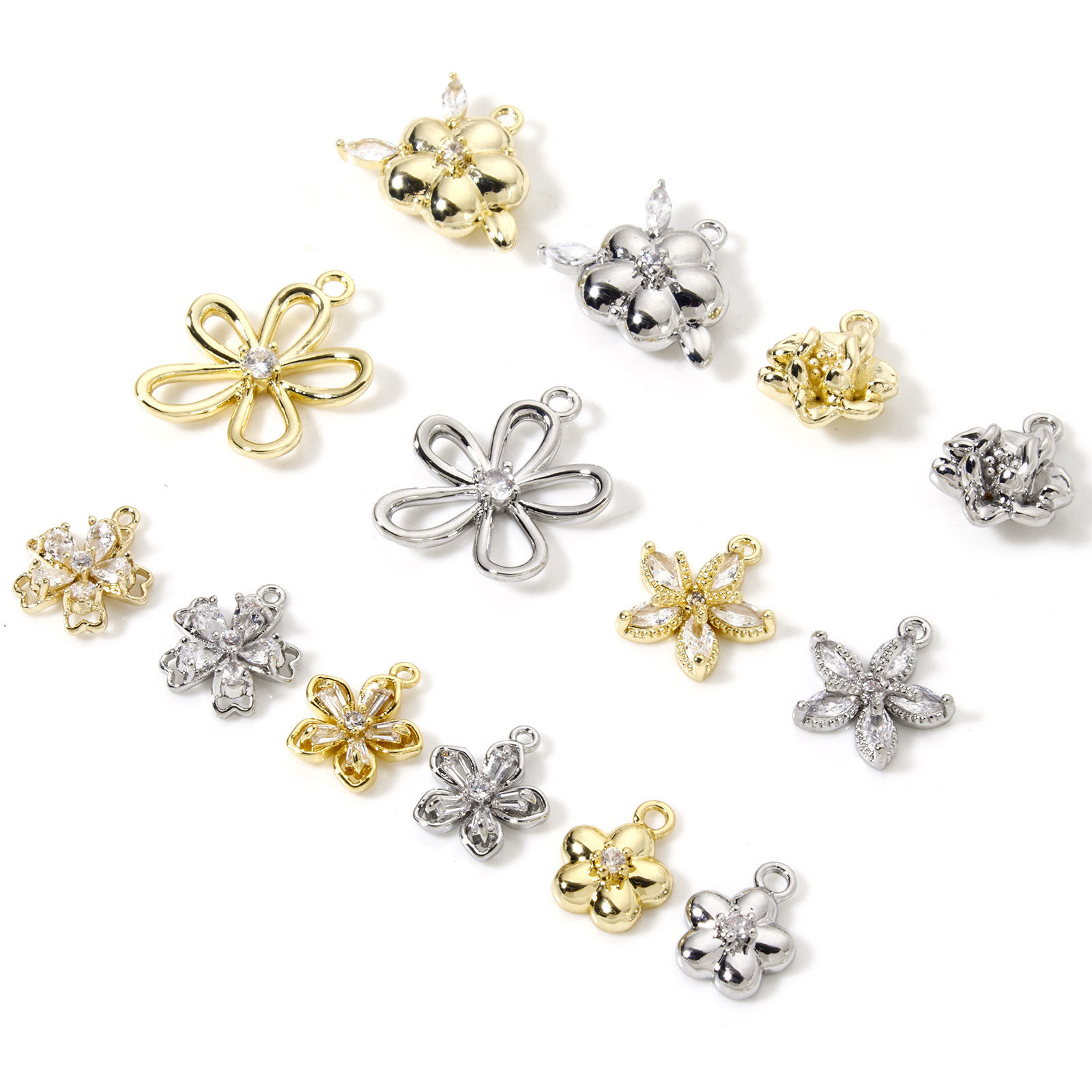 Bild von Messing Charms Bunt Blumen