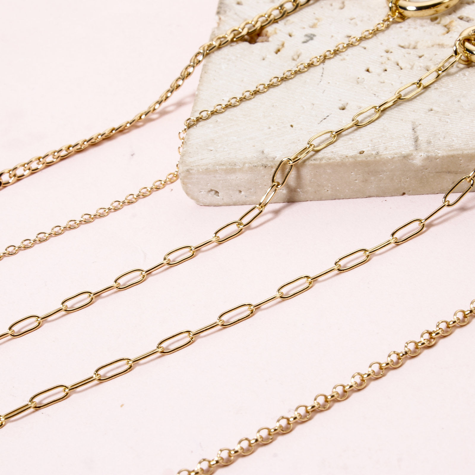 Picture of Brass Link Chain Necklace 18K Gold Plated With Spring Ring Clasp