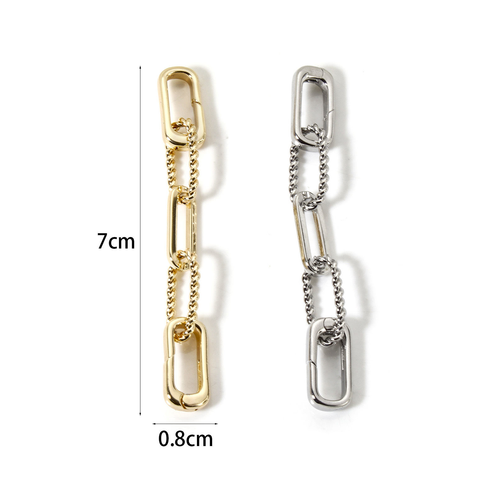Bild von Umweltfreundlich Messing Steckverbinder Verschluss Oval Echtgold plattiert 7cm x 0.8cm