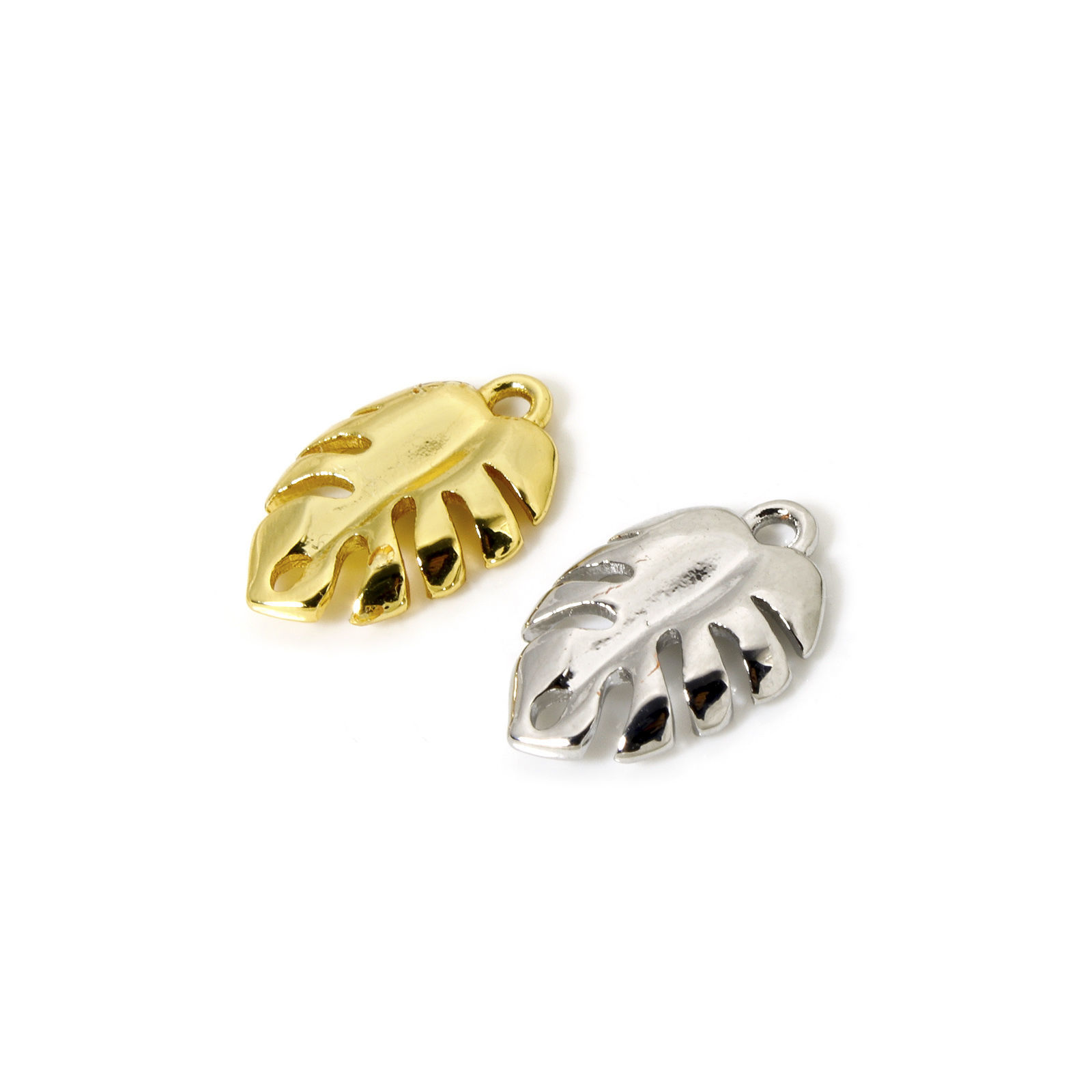 Picture of Brass Flora Collection Charms Multicolor Monstera Leaf Hollow 14.5mm x 10mm