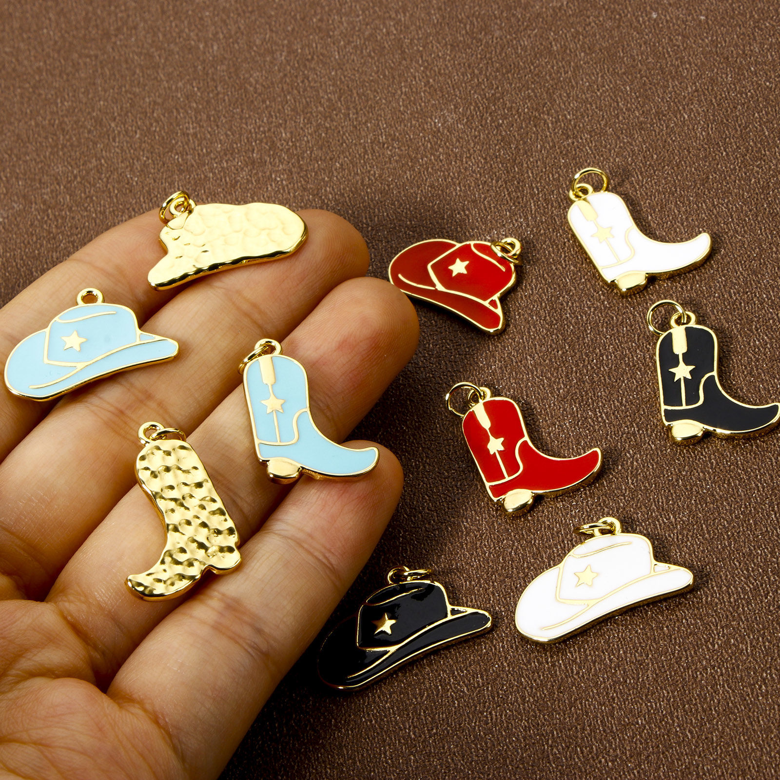 Picture of Eco-friendly Brass West Cowboy Charms 18K Real Gold Plated Enamel