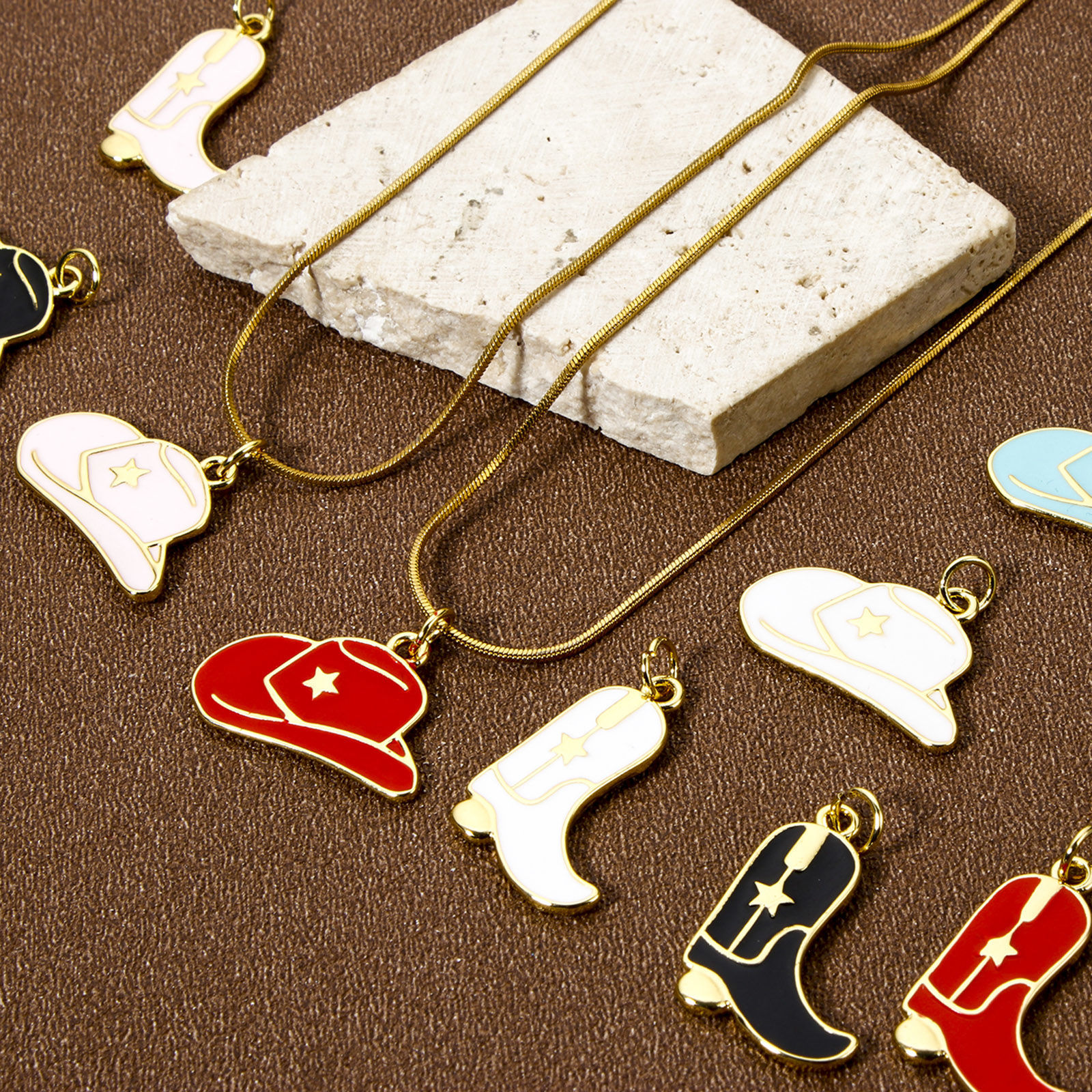Picture of Eco-friendly Brass West Cowboy Charms 18K Real Gold Plated Enamel