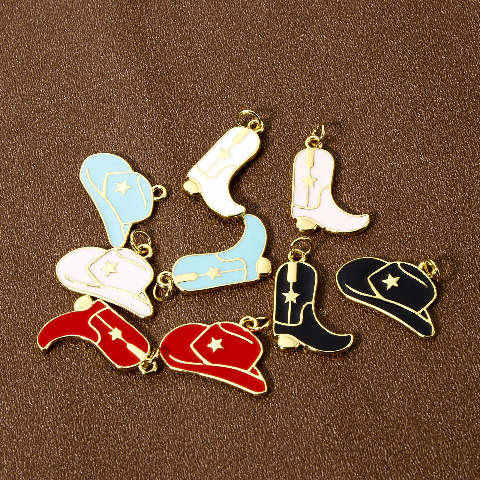 Picture of Eco-friendly Brass West Cowboy Charms 18K Real Gold Plated Enamel