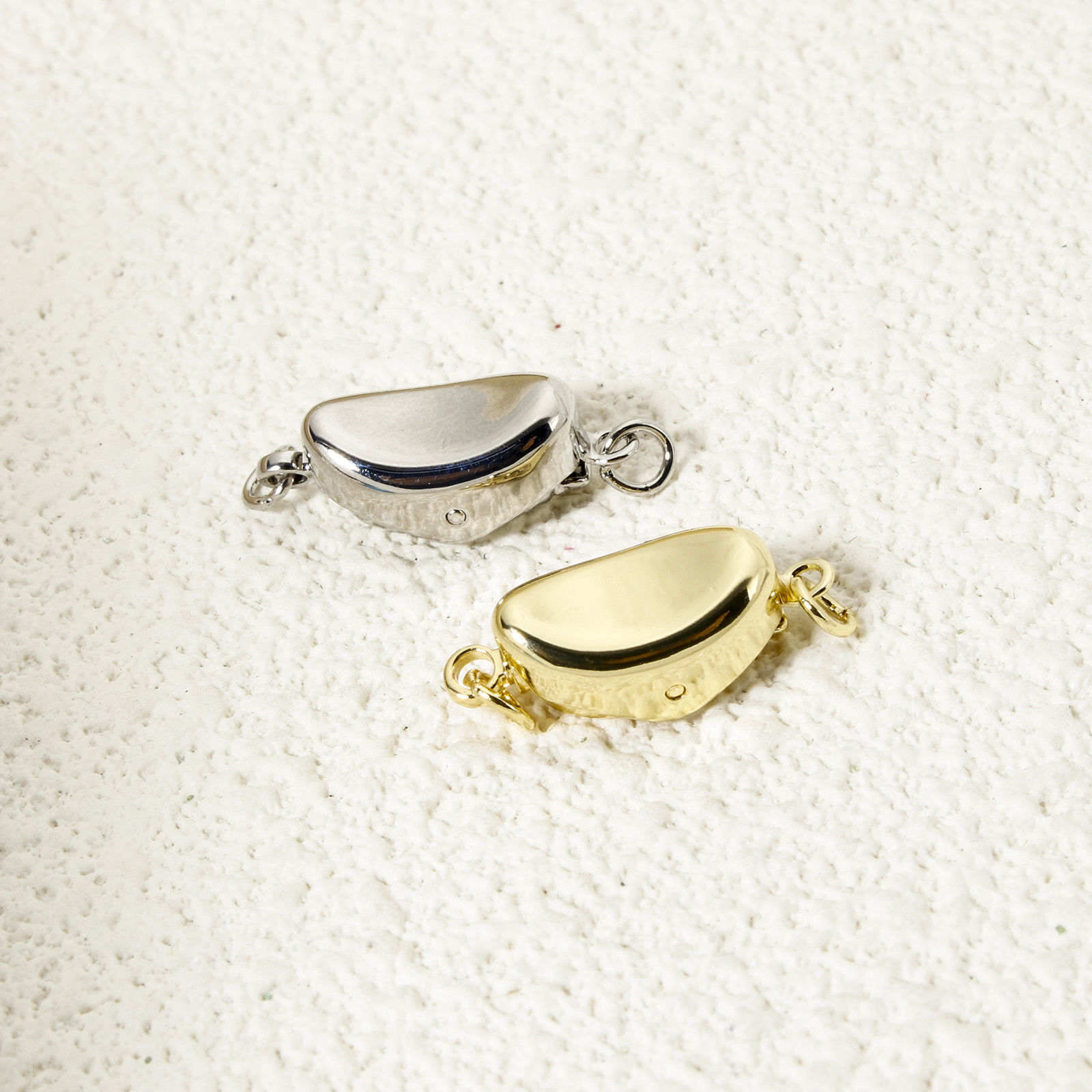 Picture of Eco-friendly Brass Push In Snap Lock Clasps Ingot Real Gold Plated 17.5mm x 8mm