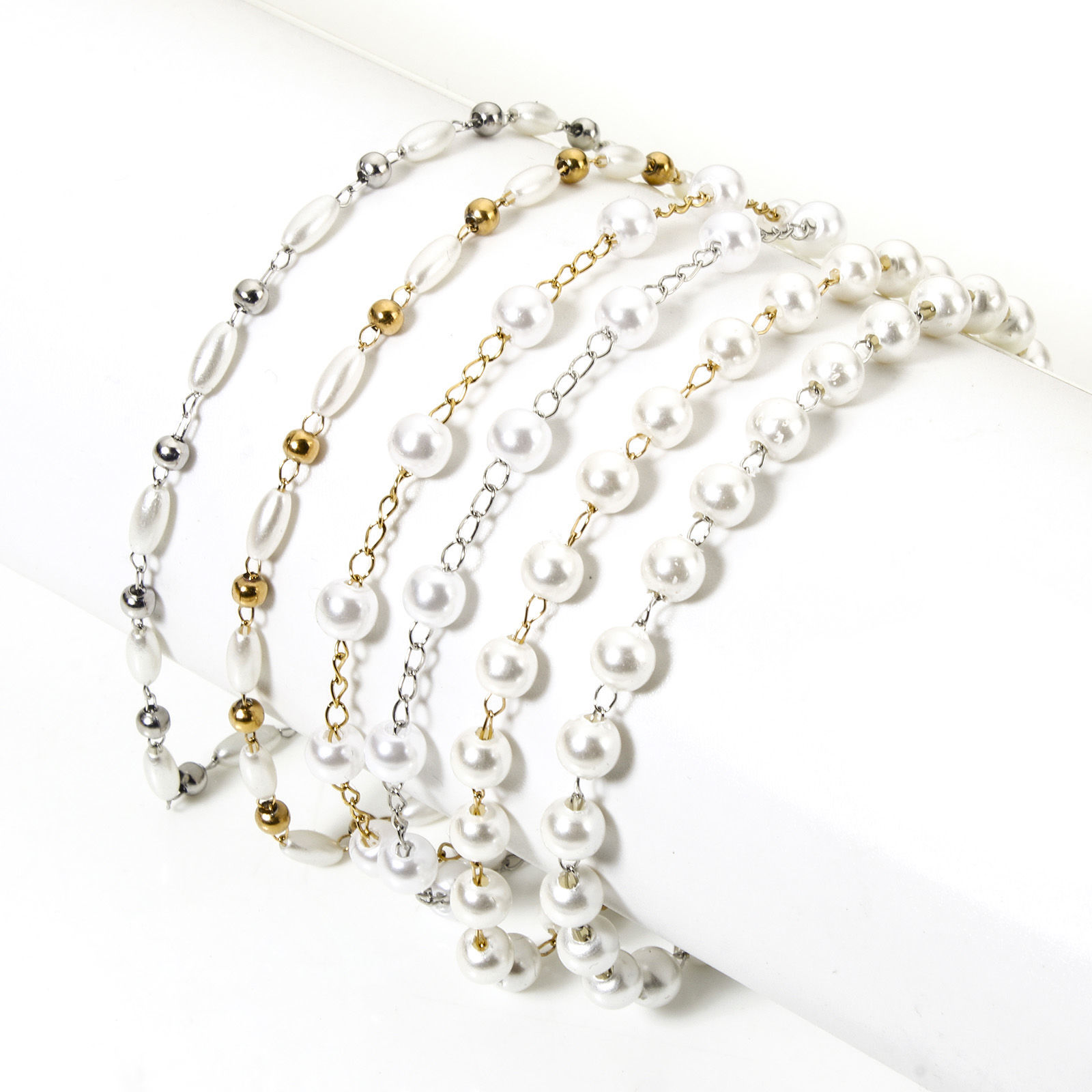 Bild von Umweltfreundlich Elegant Stilvoll Bunt 304 Edelstahl & Acryl Handgefertigte Gliederkette Fußketten Für Frauen Party