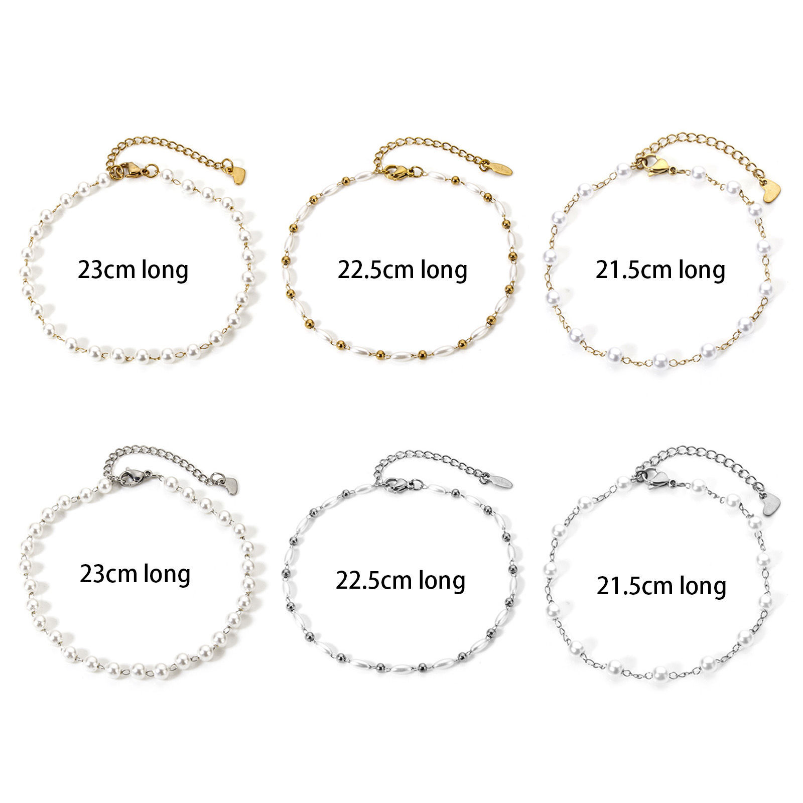 Bild von Umweltfreundlich Elegant Stilvoll Bunt 304 Edelstahl & Acryl Handgefertigte Gliederkette Fußketten Für Frauen Party