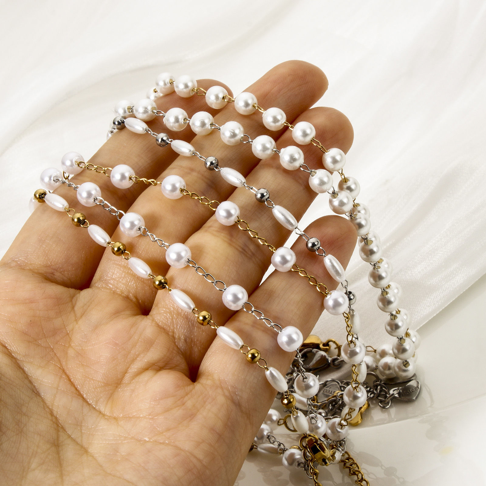 Bild von Umweltfreundlich Elegant Stilvoll Bunt 304 Edelstahl & Acryl Handgefertigte Gliederkette Fußketten Für Frauen Party