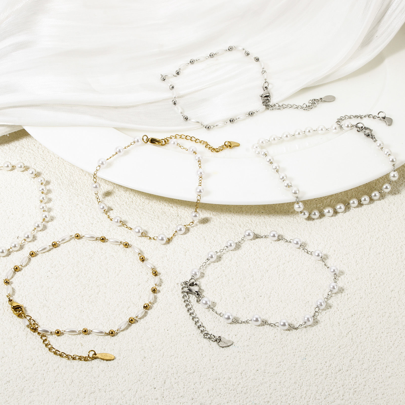 Bild von Umweltfreundlich Elegant Stilvoll Bunt 304 Edelstahl & Acryl Handgefertigte Gliederkette Fußketten Für Frauen Party