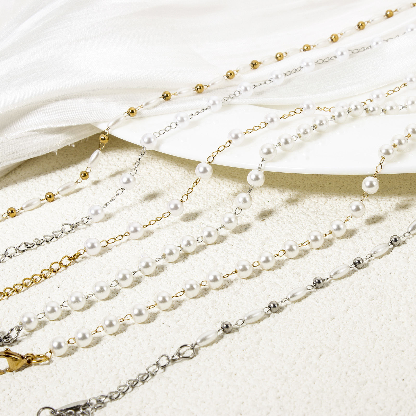 Bild von Umweltfreundlich Elegant Stilvoll Bunt 304 Edelstahl & Acryl Handgefertigte Gliederkette Fußketten Für Frauen Party