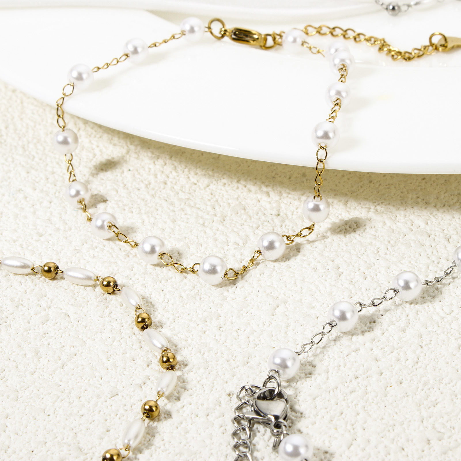 Bild von Umweltfreundlich Elegant Stilvoll Bunt 304 Edelstahl & Acryl Handgefertigte Gliederkette Fußketten Für Frauen Party
