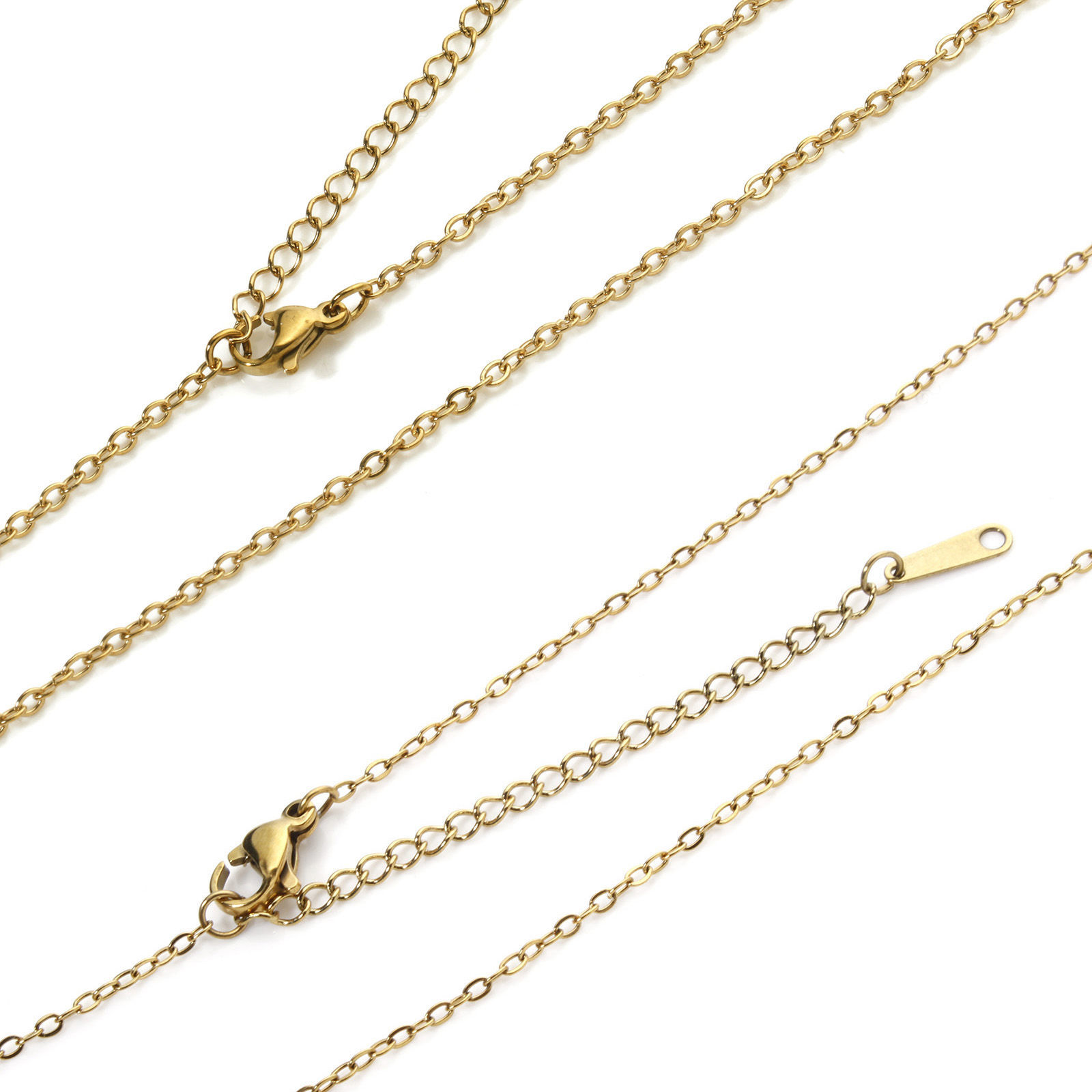 Изображение 5 PCs Eco-friendly PVD Vacuum Plating Simple & Casual 18K Real Gold Plated 304 Stainless Steel Link Cable Chain Necklace 45cm(17.7") long