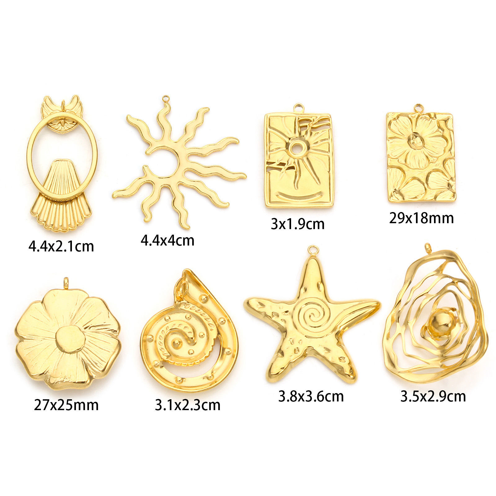 Picture of Eco-friendly PVD Vacuum Plating 304 Stainless Steel Pendants 18K Real Gold Plated Sun Flower