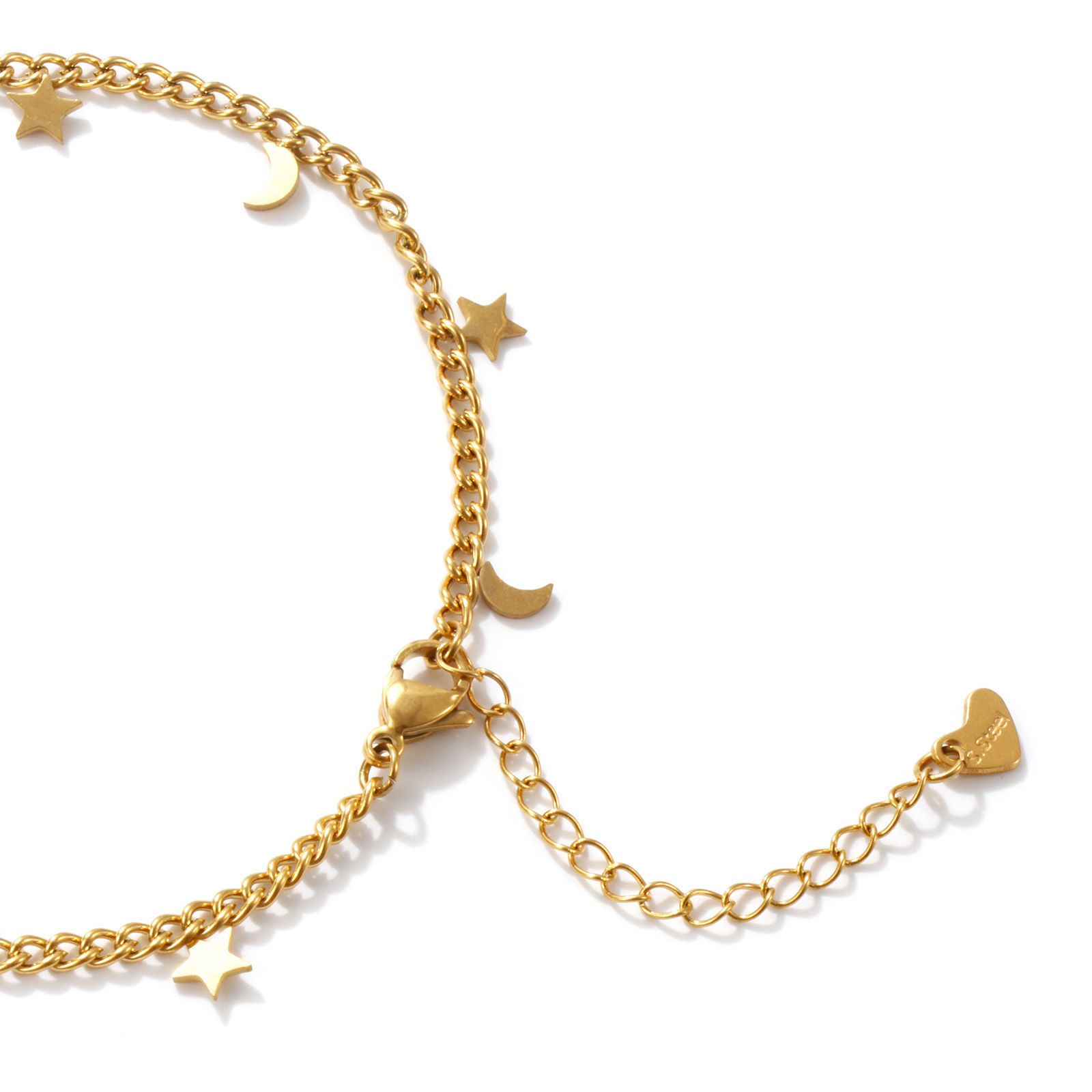 Picture of Eco-friendly Vacuum Plating Stylish 18K Gold Plated 304 Stainless Steel Curb Link Chain Anklet For Women Gift 22cm(8.7") long