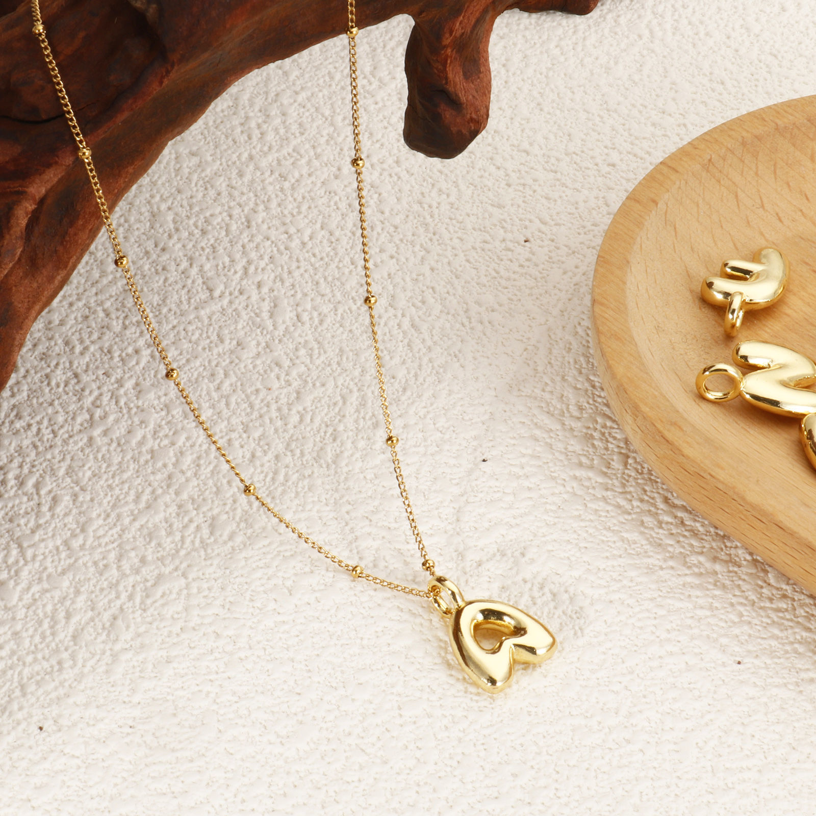 Picture of Eco-friendly Brass Charms 18K Real Gold Plated Capital Alphabet Initial Letter Message " A-Z "