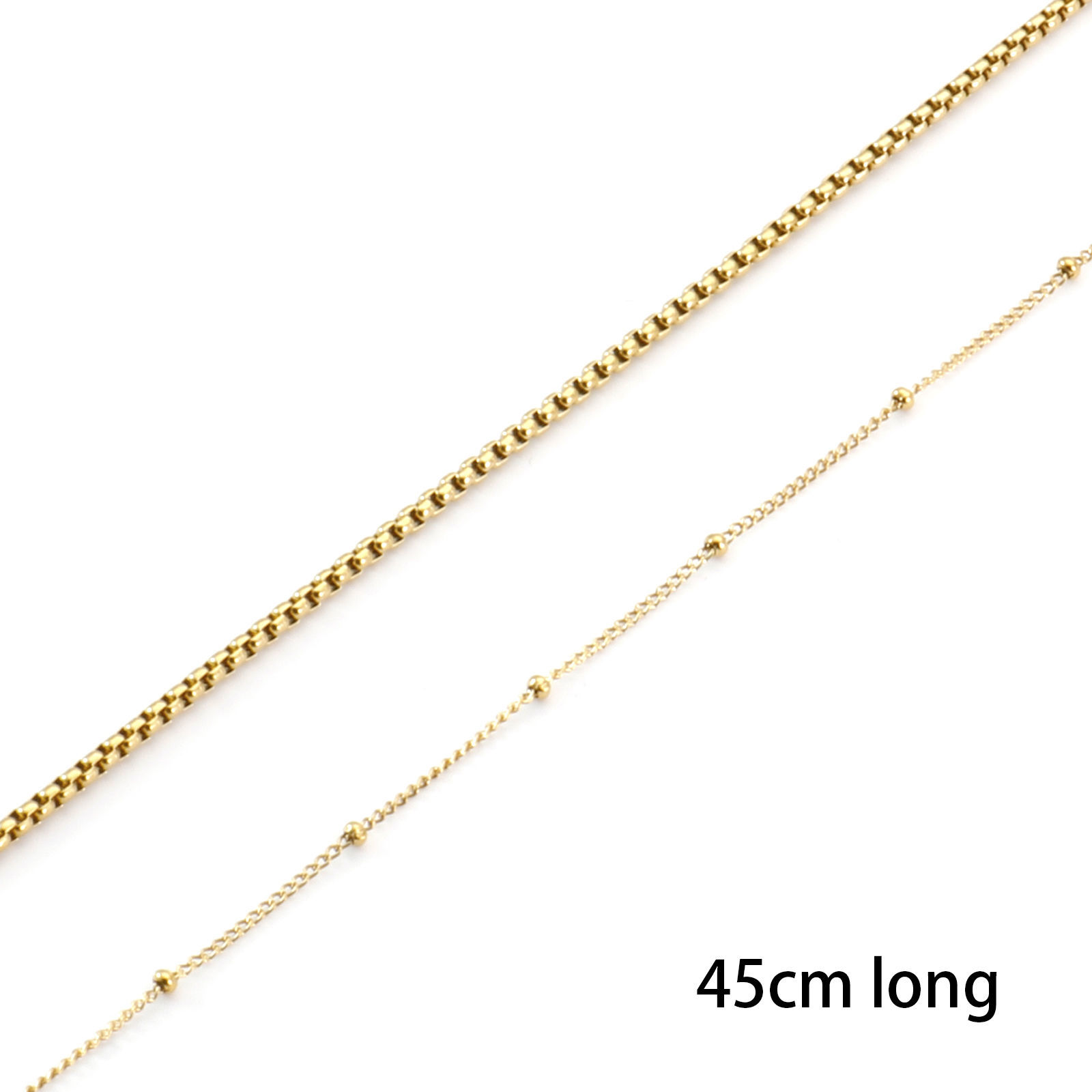 Изображение 1 ШТ Экологичное вакуумное PVD-покрытие Элегантный 18K настоящее золото с покрытием 304 Нержавеющая Сталь Ожерелья Для женщин подарок 45см длина