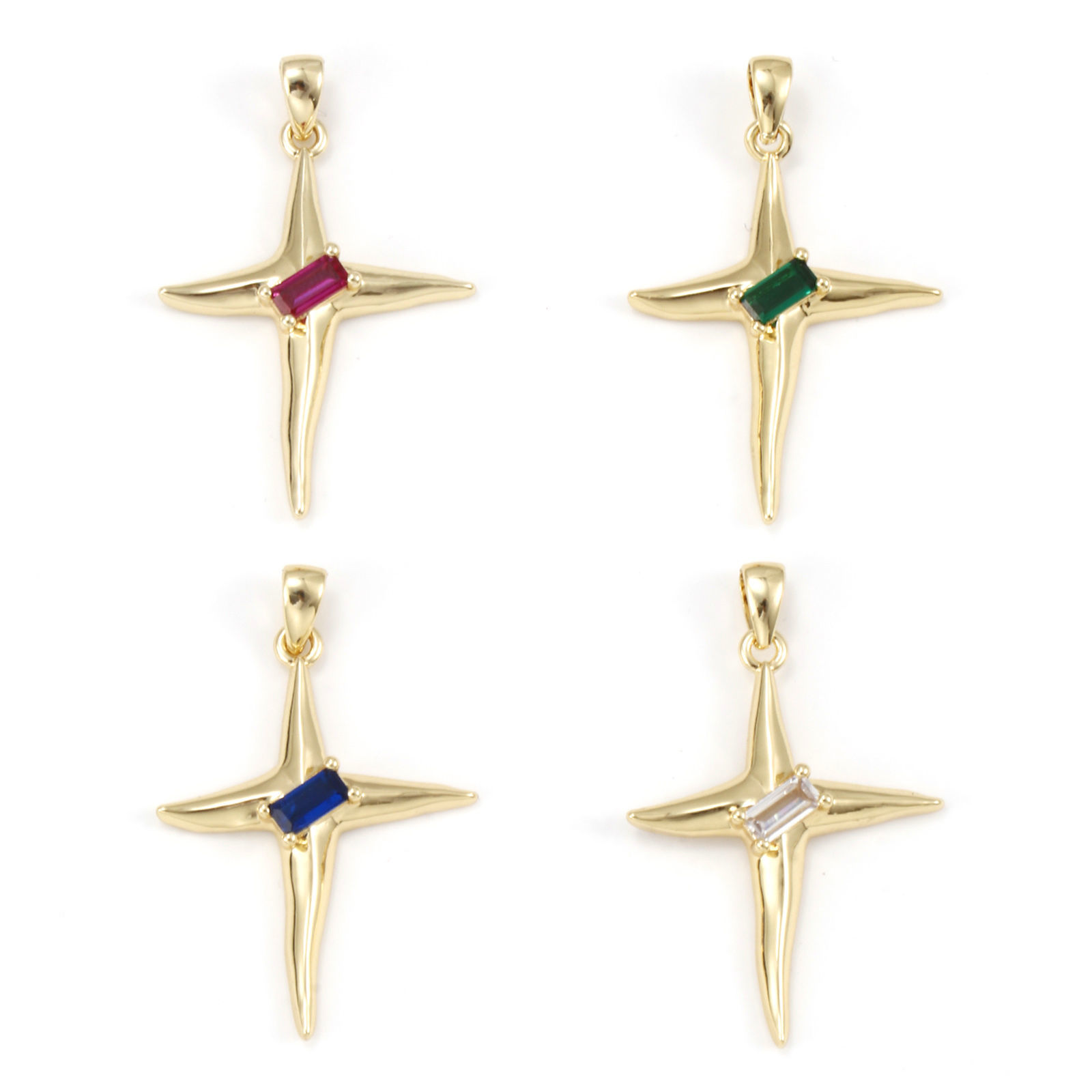 Imagen de 1 Unidad Respetuoso del Medio Ambiente Latón & Vidrio Galaxia Colgantes 18K Oro Real Chapado Estrella 3.2cm x 2.1cm