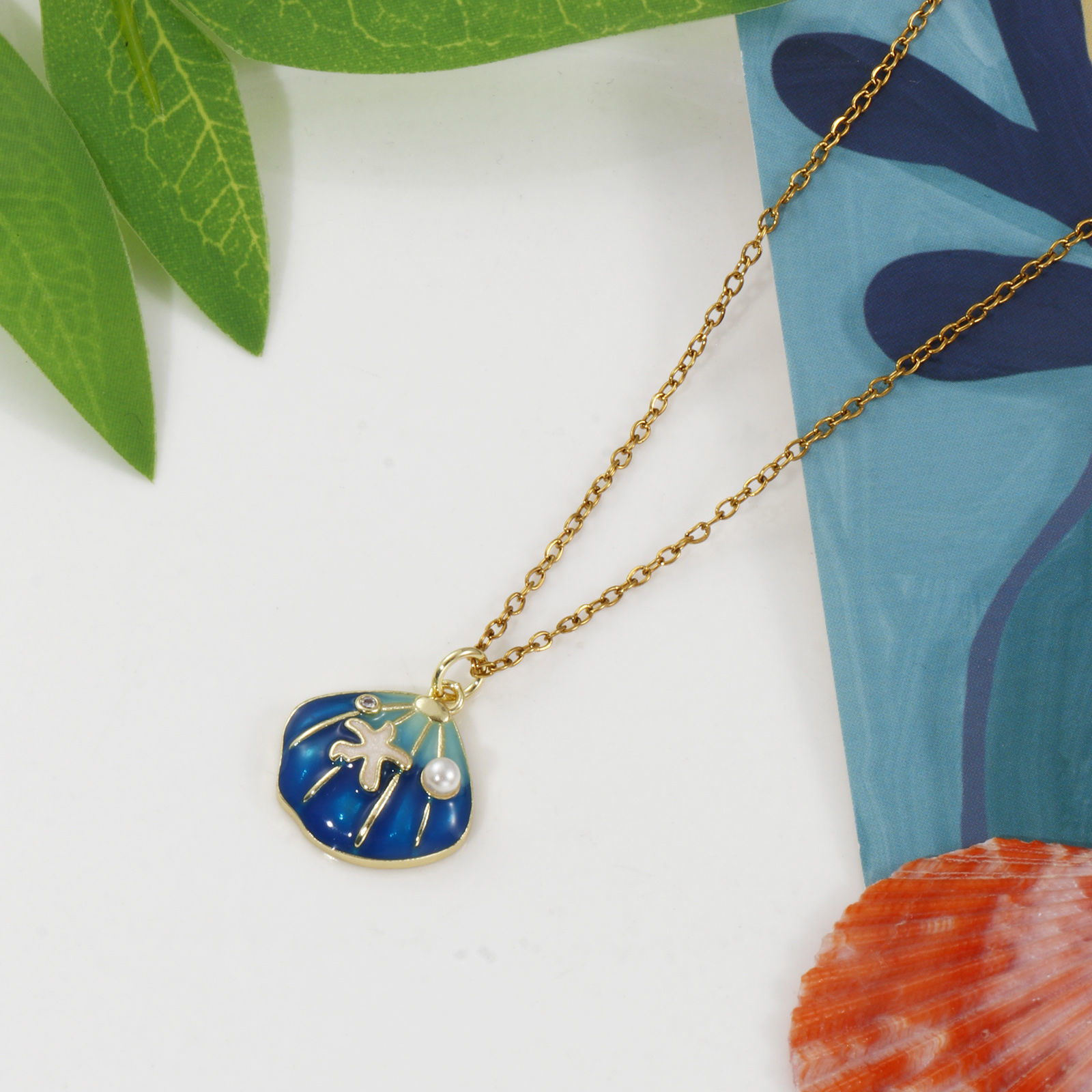 Picture of Eco-friendly Brass Ocean Jewelry Charms 18K Real Gold Plated Enamel