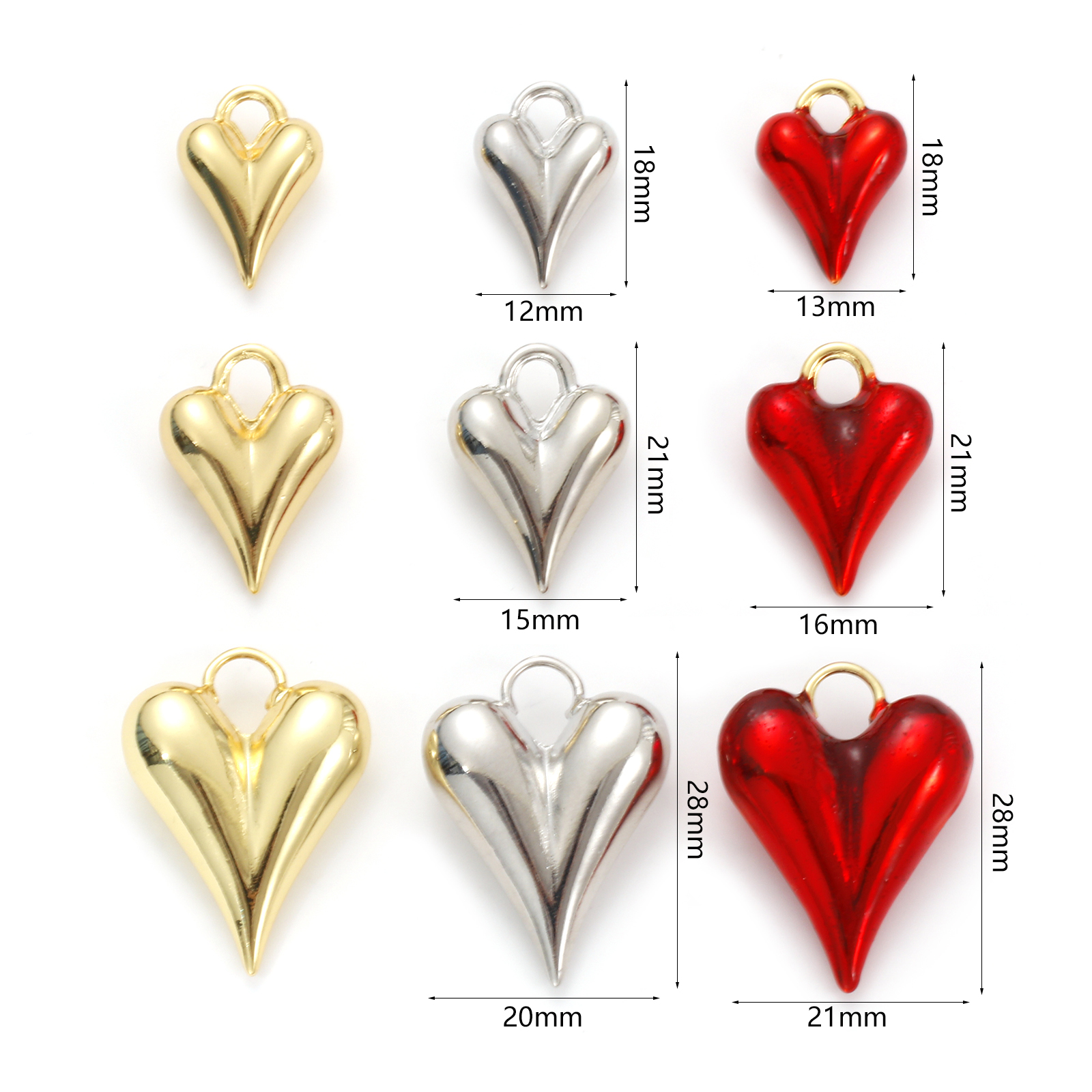 Picture of Eco-friendly Brass Valentine's Day Charms Real Gold Plated Heart 3D