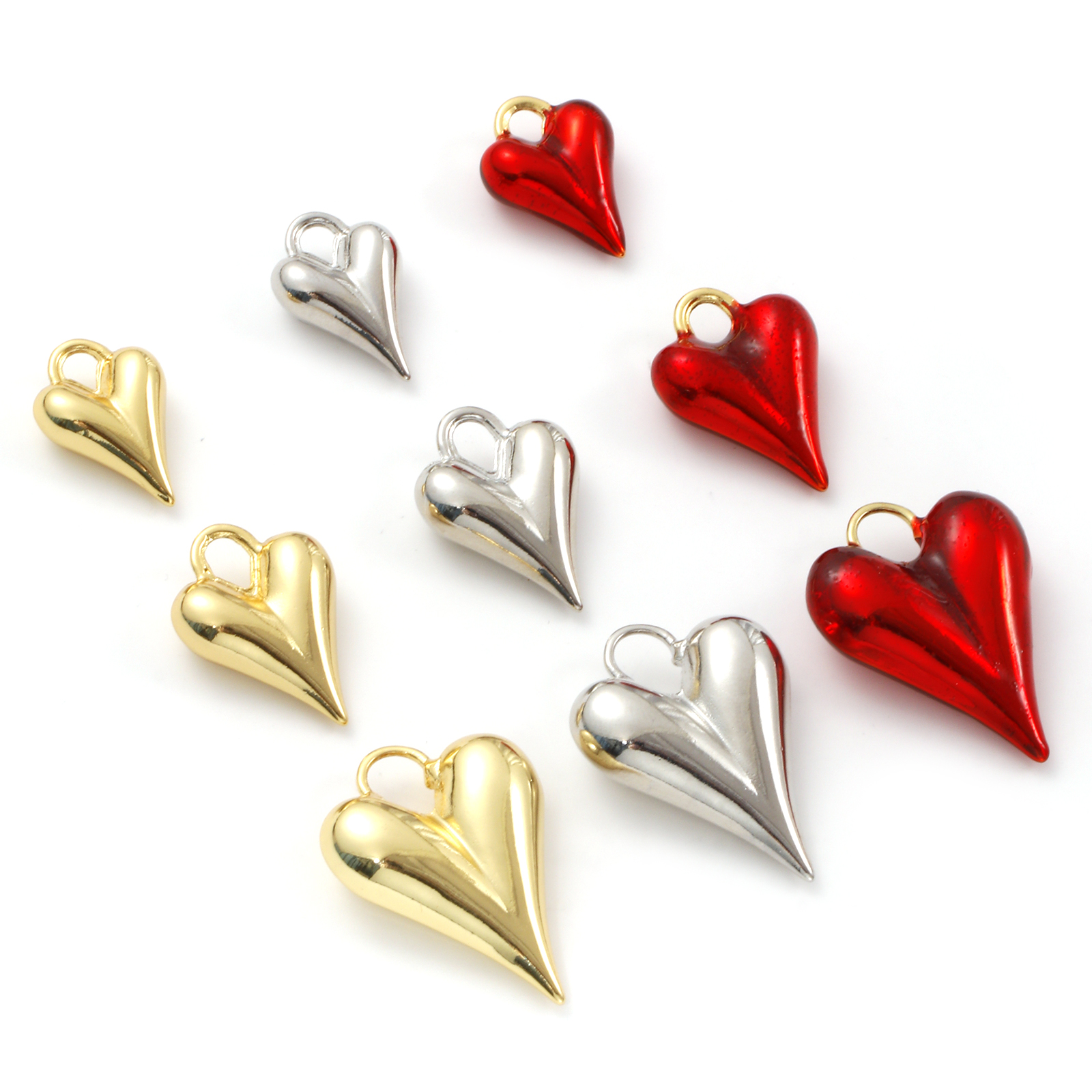 Picture of Eco-friendly Brass Valentine's Day Charms Real Gold Plated Heart 3D