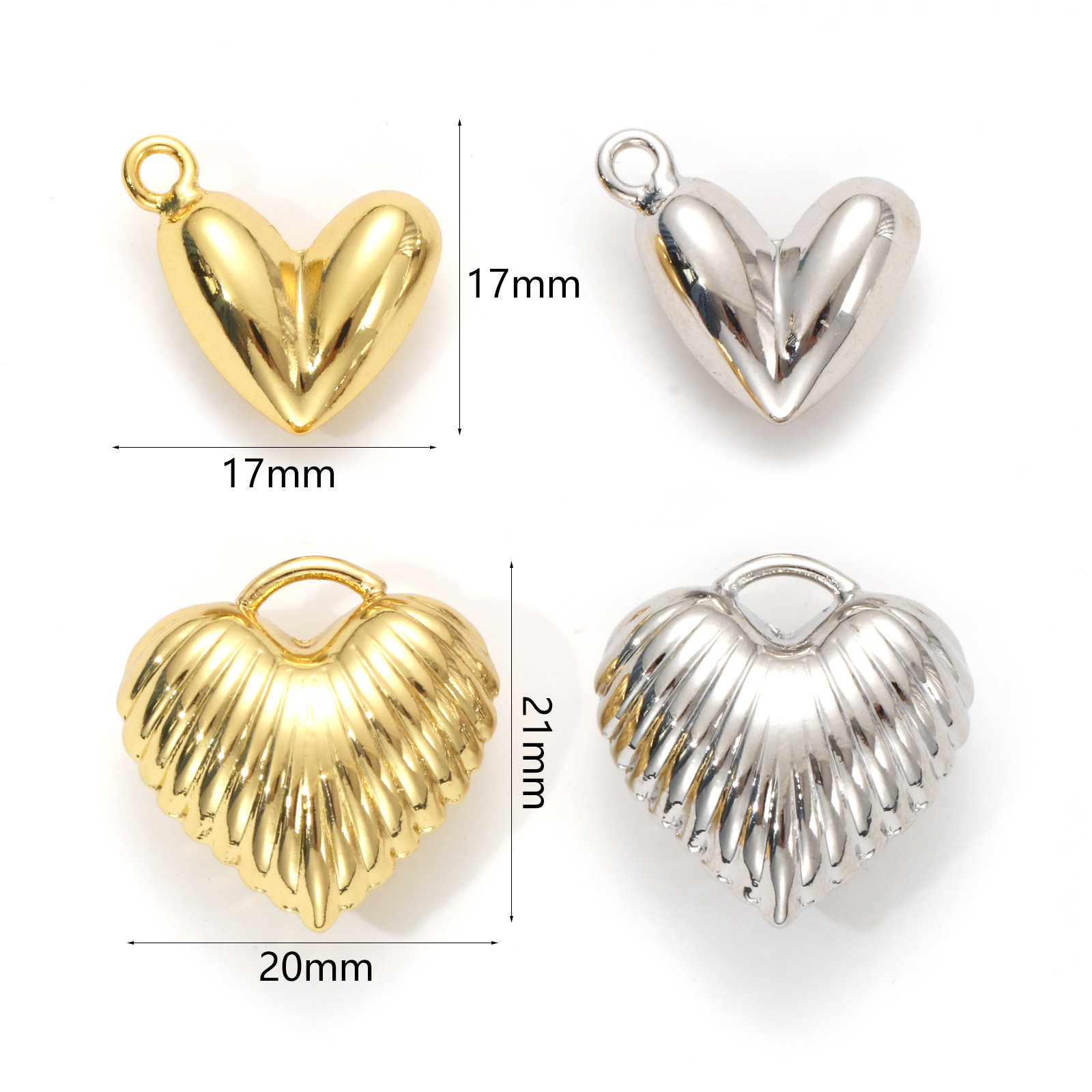 Picture of Eco-friendly Brass Valentine's Day Charms Real Gold Plated Heart 3D