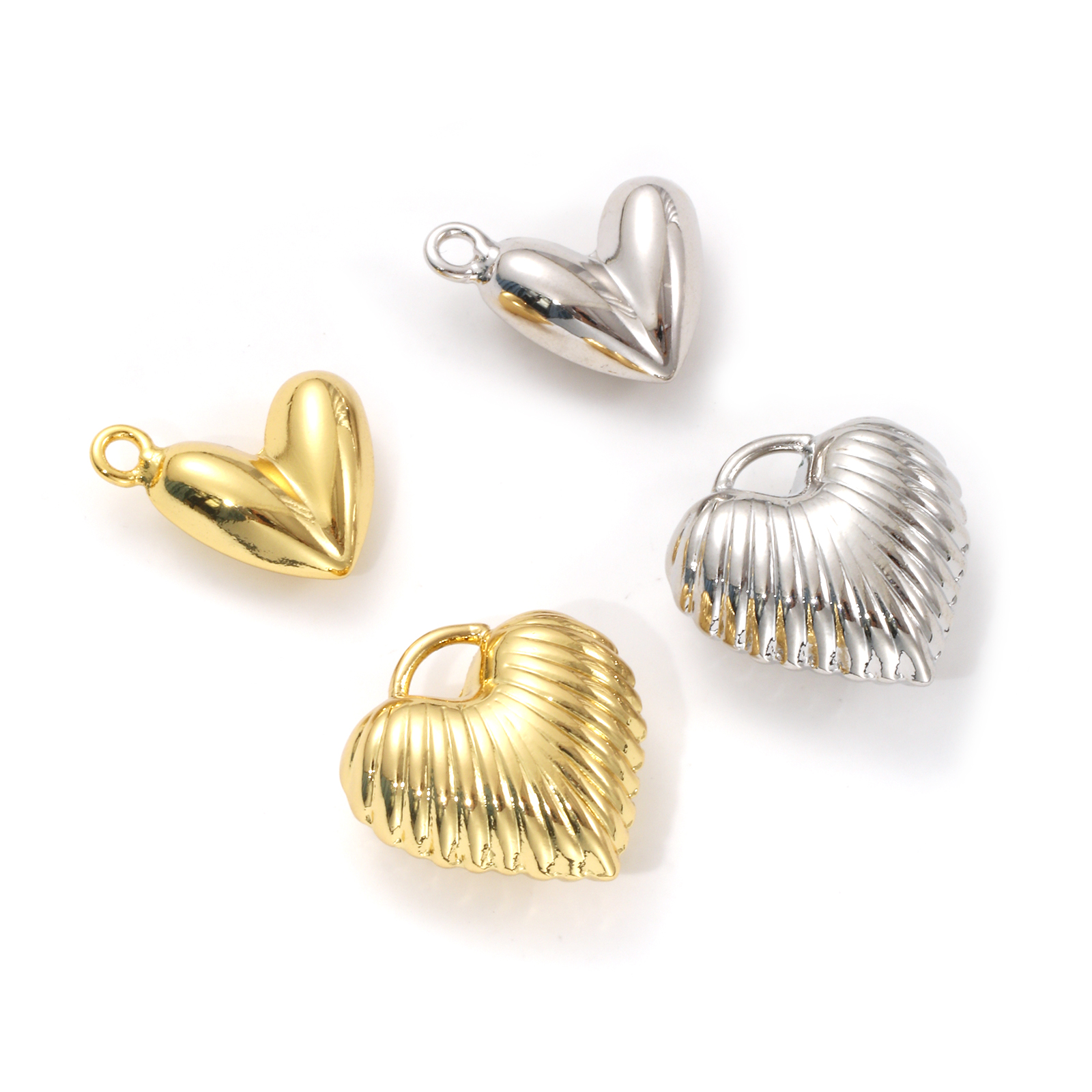 Picture of Eco-friendly Brass Valentine's Day Charms Real Gold Plated Heart 3D