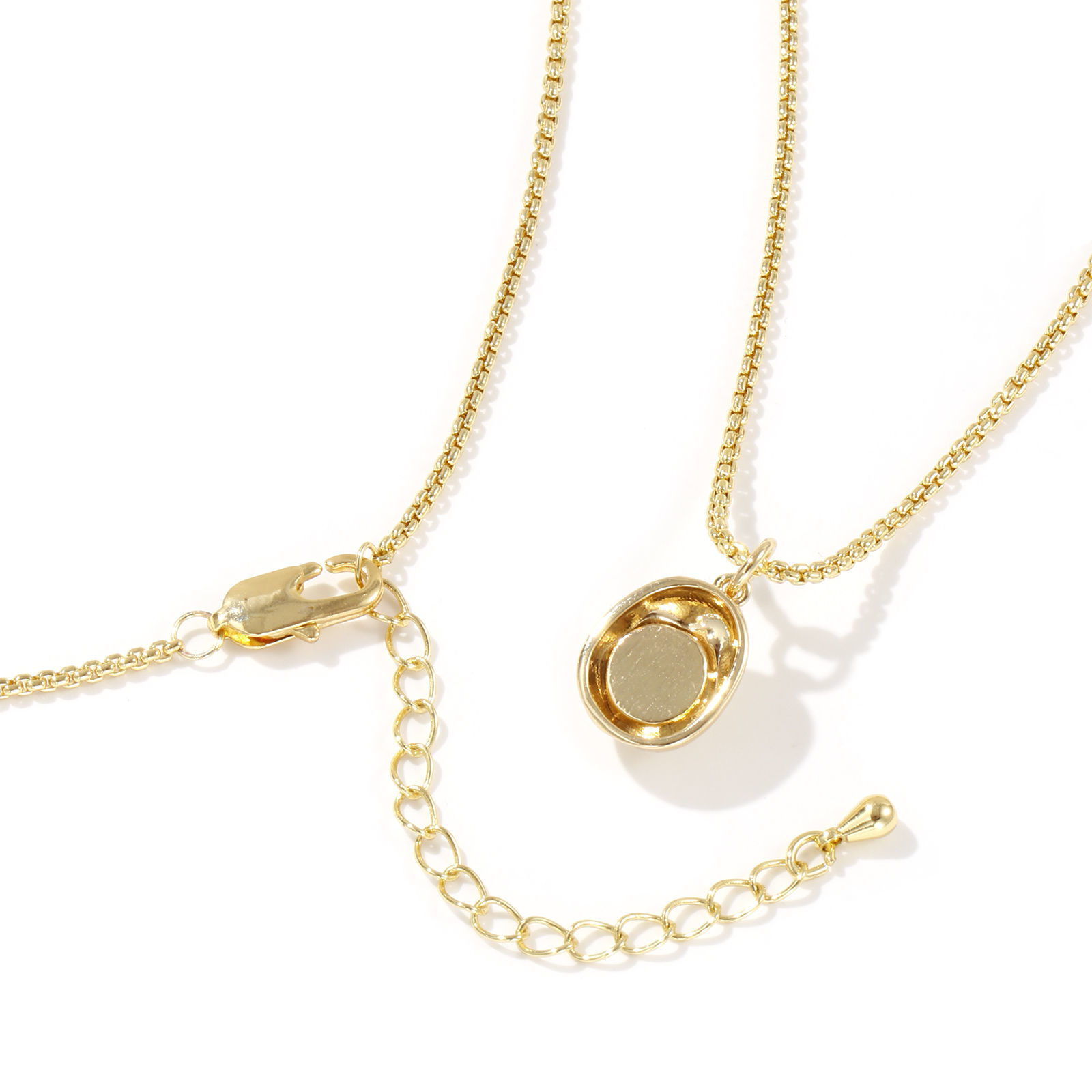 Picture of 1 Piece Eco-friendly Stylish 18K Real Gold Plated Brass Link Cable Chain Irregular Acrylic Imitation Pearl Pendant Charm Necklace For Women Gift 45cm(17.7") + 5cm(2") long