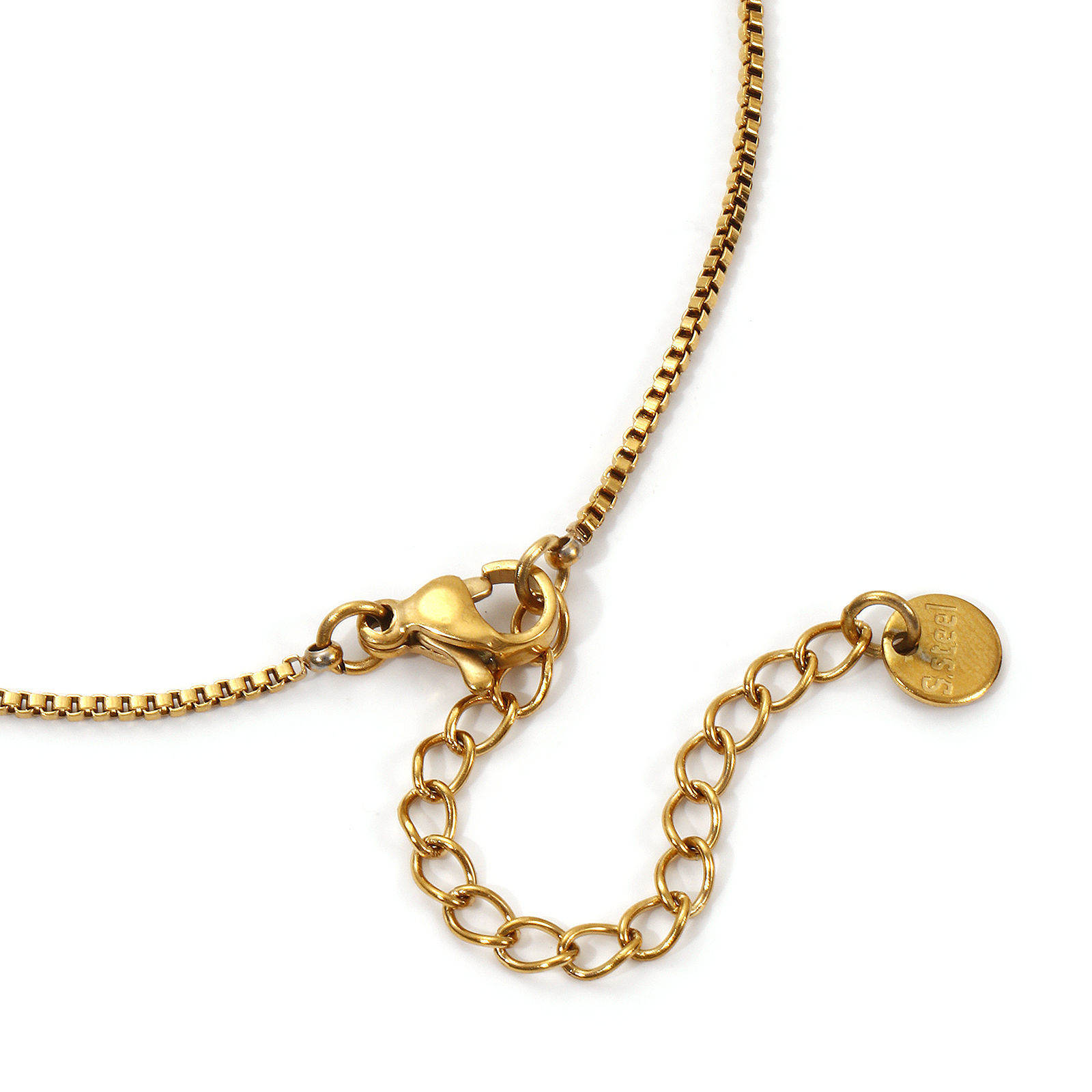 Picture of Eco-friendly PVD Vacuum Plating Stylish 18K Real Gold Plated 304 Stainless Steel & Rhinestone Box Chain Charm Anklet For Women Gift 22cm(8.7") long