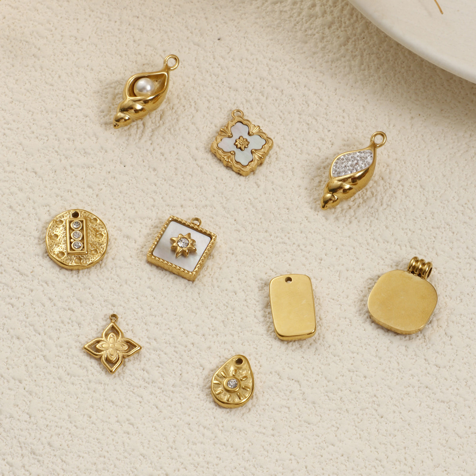 Picture of 1 Piece Eco-friendly PVD Vacuum Plating 304 Stainless Steel Charms 18K Real Gold Plated