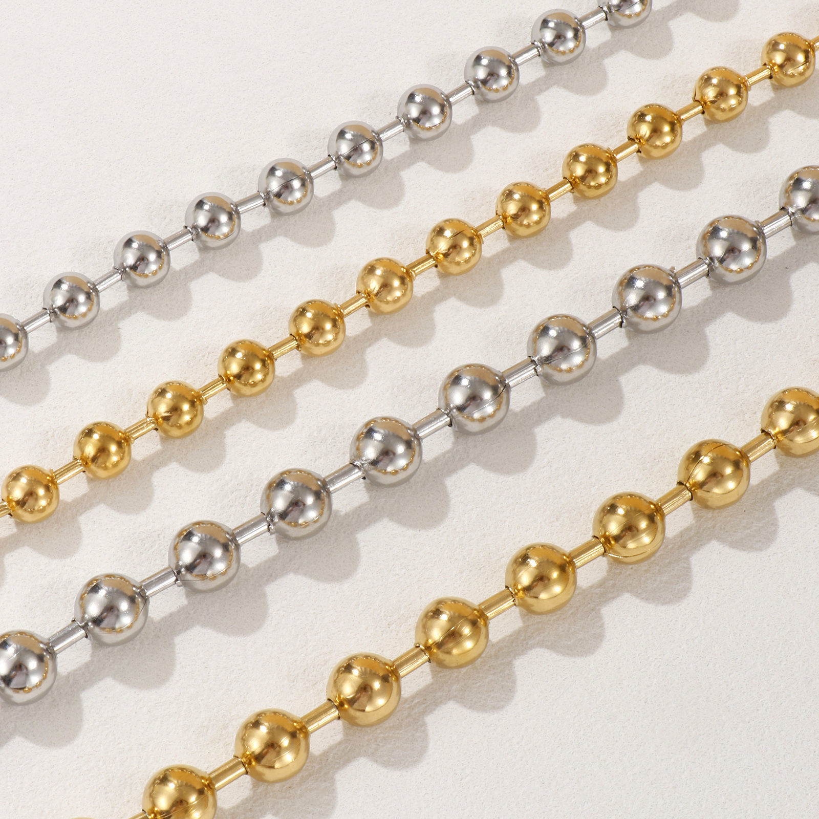 Picture of Multicolor Ball Chain Necklace, 304 Stainless Steel 40cm(15.7") + 5cm(2"), For Women, Simple & Casual Gift, Eco-friendly