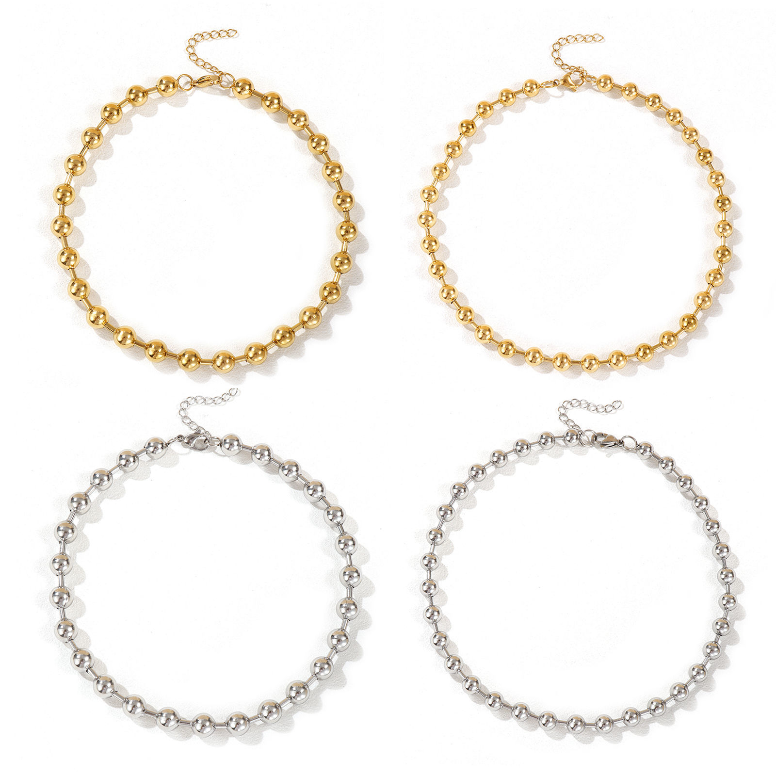 Picture of Multicolor Ball Chain Necklace, 304 Stainless Steel 40cm(15.7") + 5cm(2"), For Women, Simple & Casual Gift, Eco-friendly