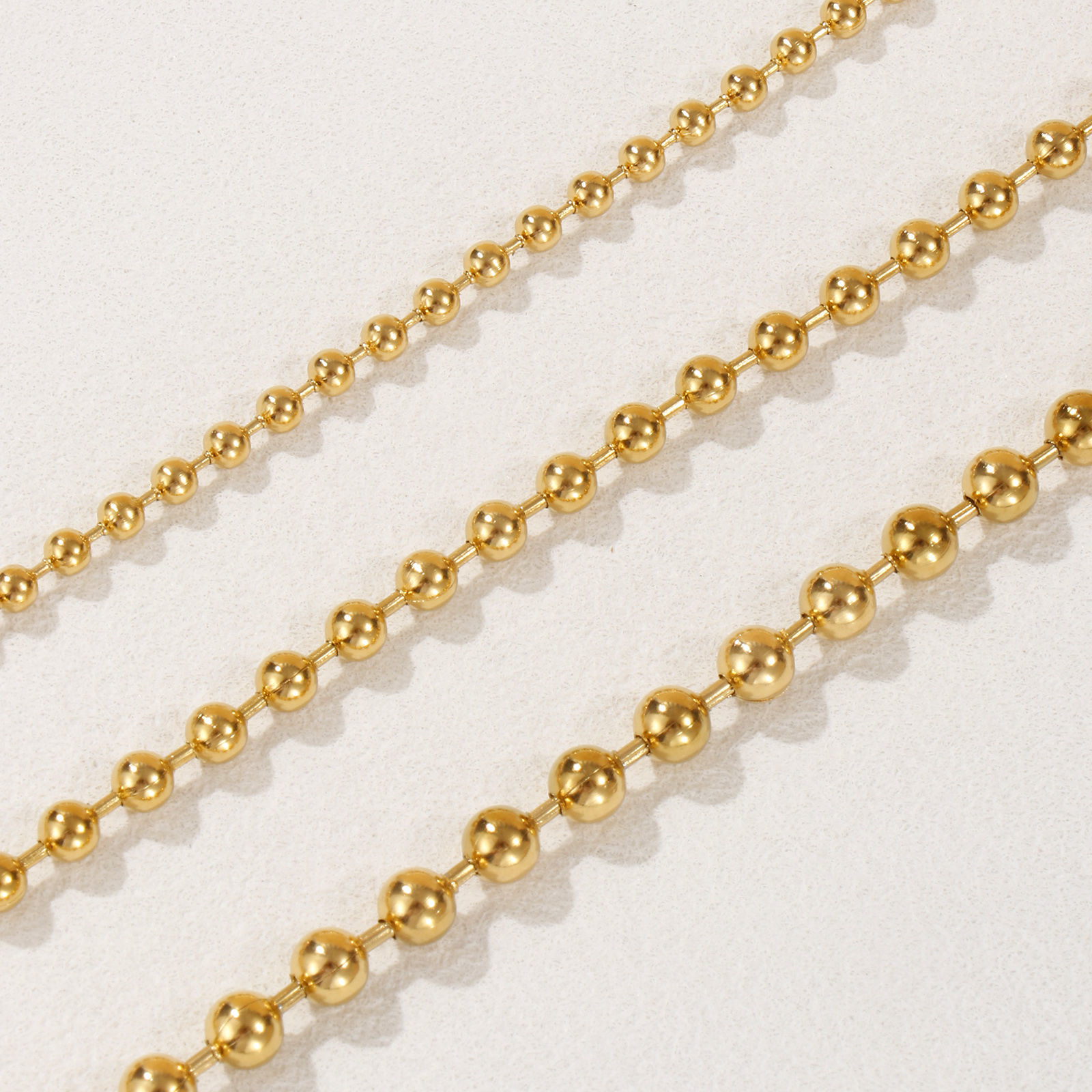 Picture of Eco-friendly PVD Vacuum Plating Exquisite 18K Real Gold Plated 304 Stainless Steel Ball Chain Anklet For Women Gift 22cm(8.7") long