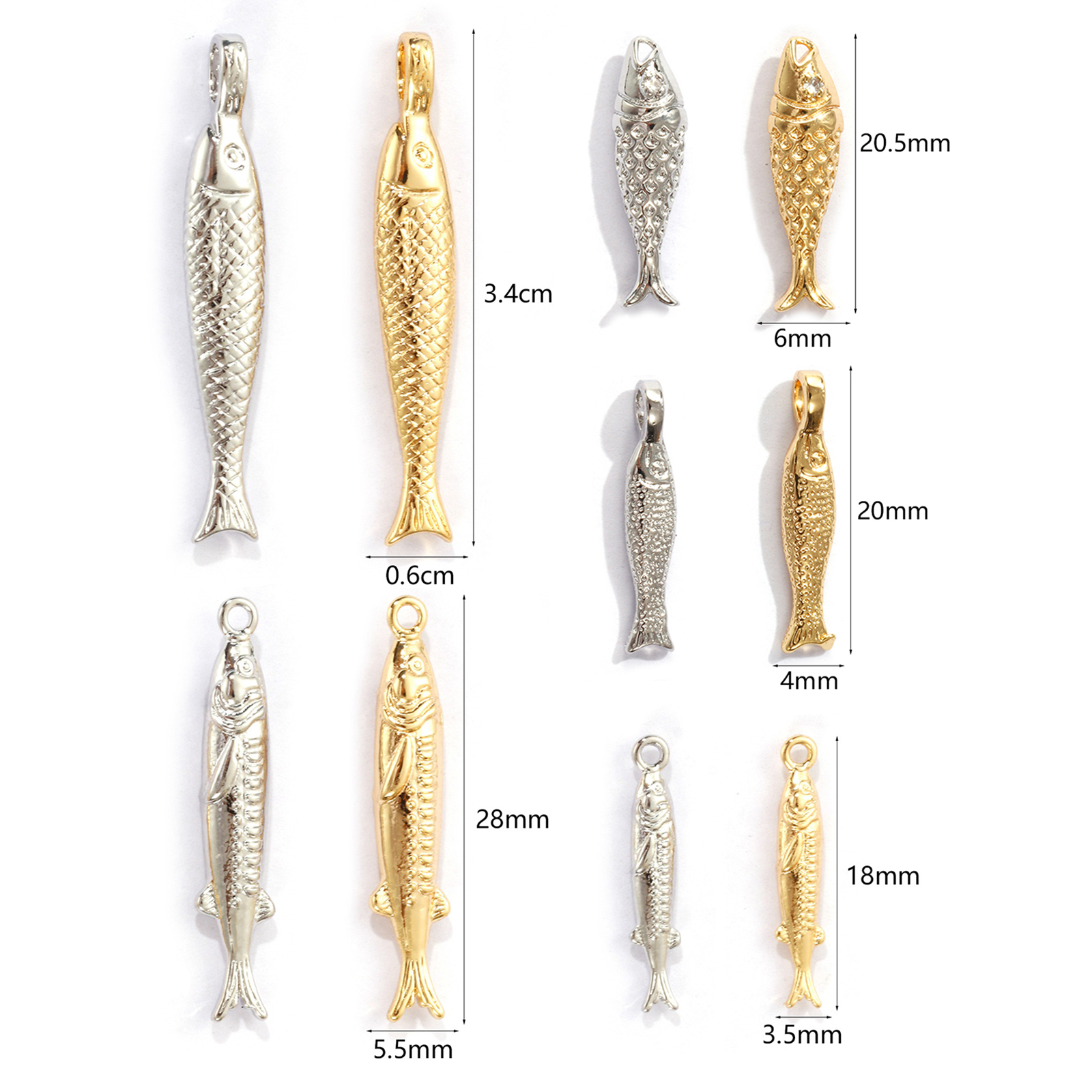 Picture of Eco-friendly Brass Ocean Jewelry Charms Real Gold Plated Fish Animal 3D