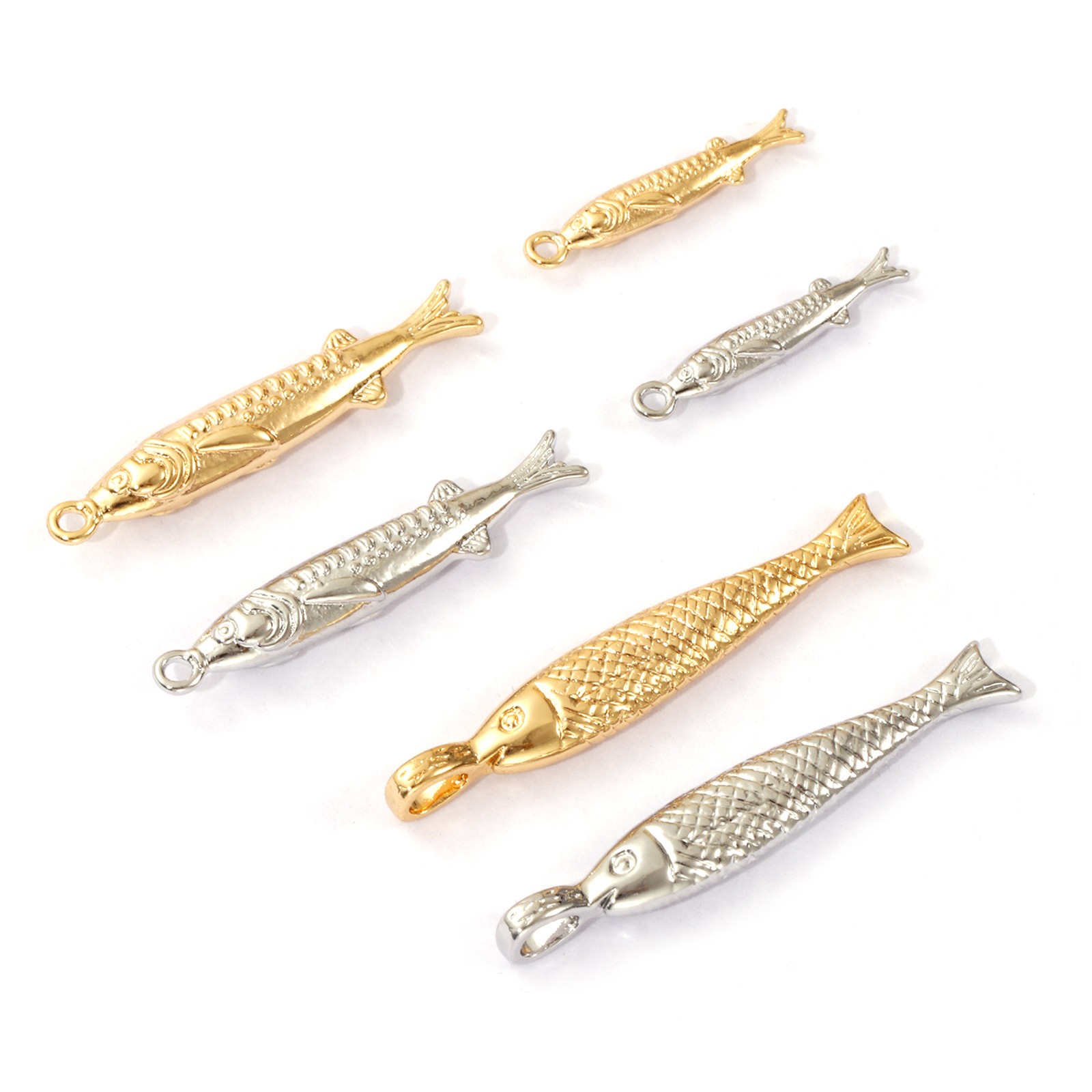 Picture of Eco-friendly Brass Ocean Jewelry Charms Real Gold Plated Fish Animal 3D