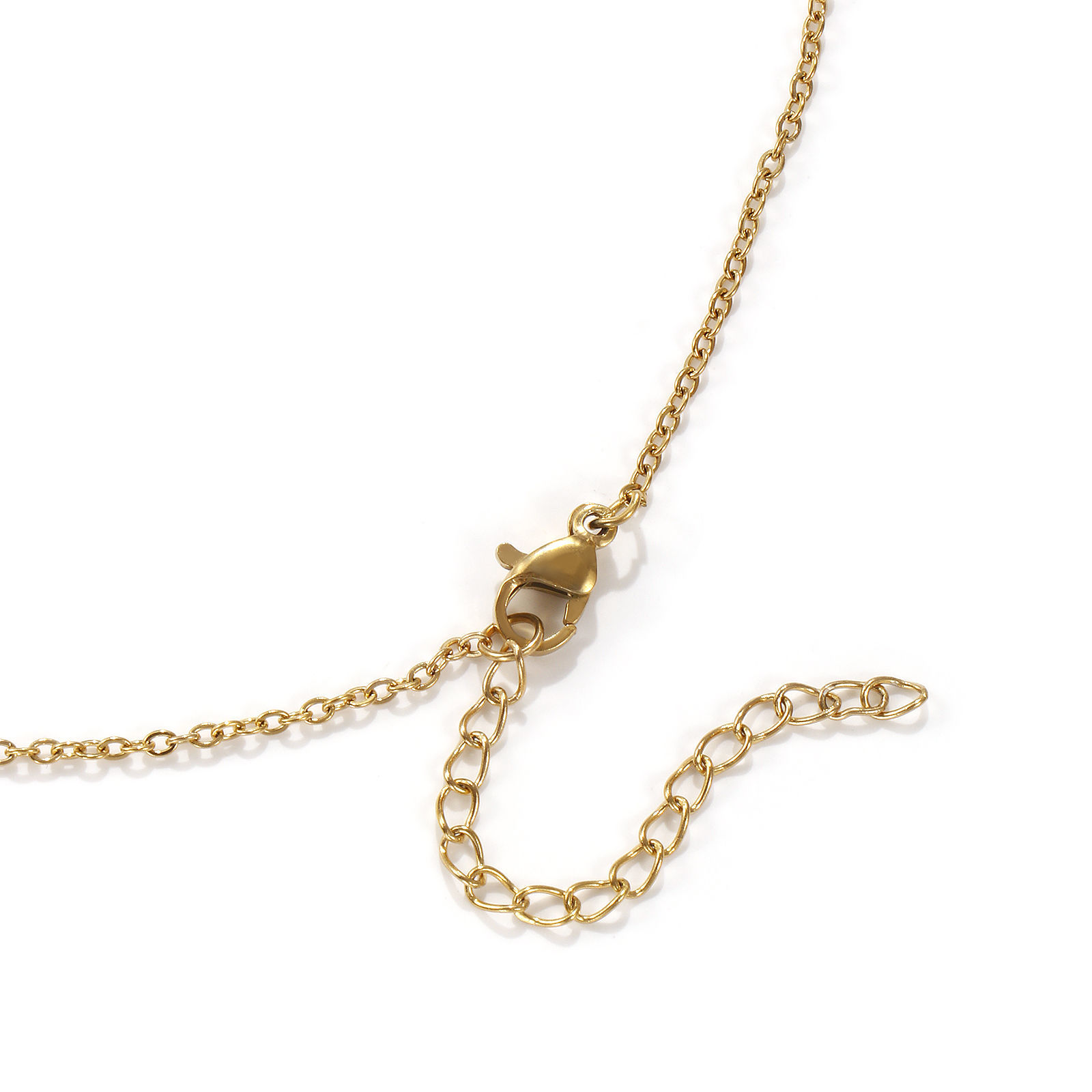 Изображение 18K настоящее золото с покрытием Кабельные Цепи Цветы Ожерелье с подвеской, 304 Нержавеющая Сталь 45см + 5см, Для женщин, Элегантный Свой Камень подарок, Экологичное вакуумное PVD-покрытие, 1 ШТ