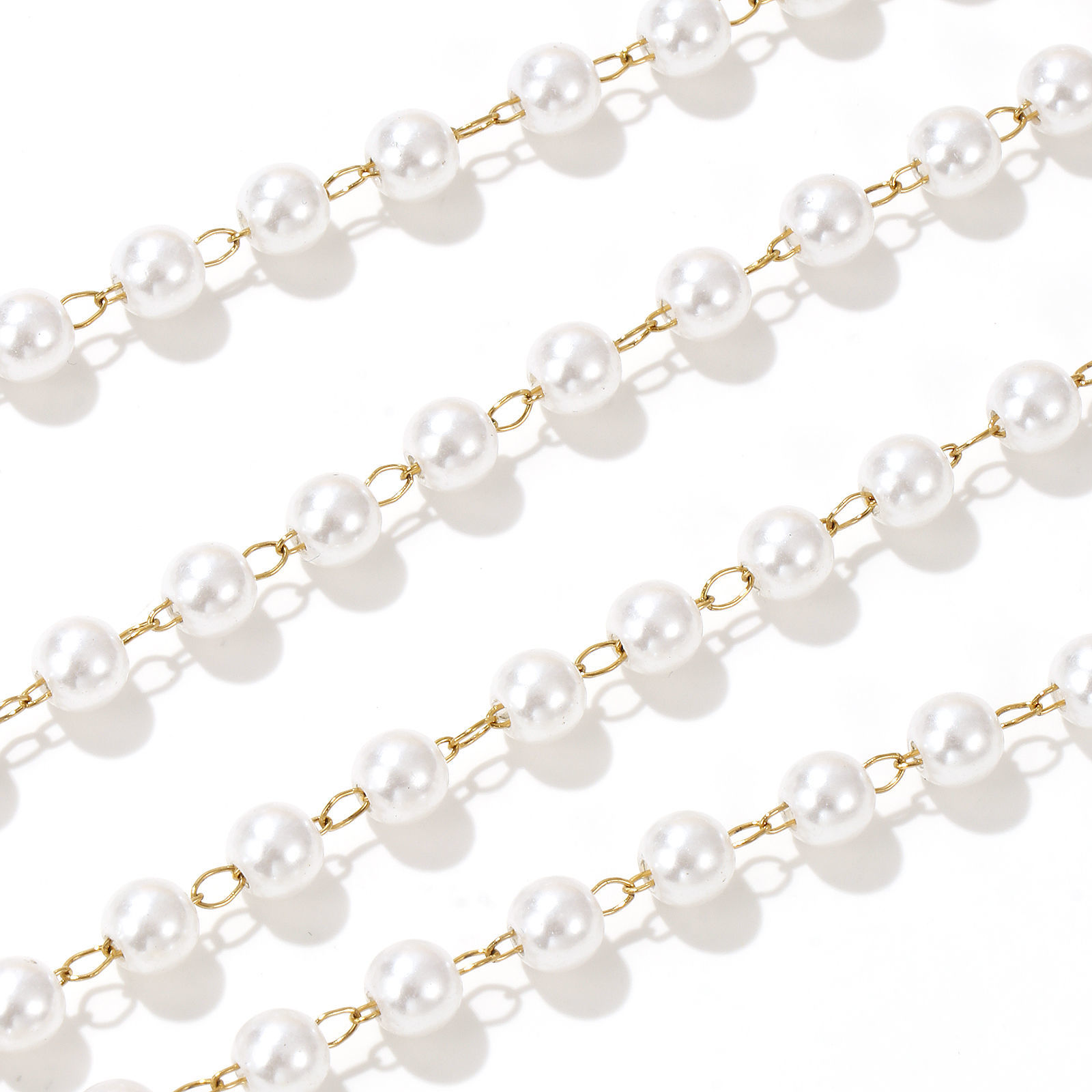 Image de Collier à Breloques Plaqué Or Véritable 18K en 304 Acier Inoxydable & Lampwork Pour Femmes, Chaîne Perlée 45cm, 3D, Exquis Cadeau, Revêtement sous Vide PVD Respectueux de l'Environnement, 1 Pièce