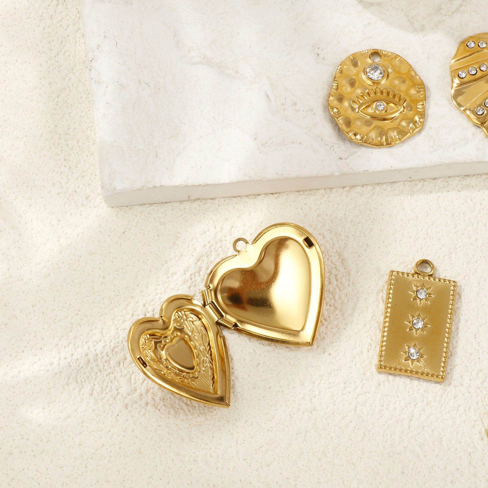 Picture of Eco-friendly PVD Vacuum Plating 304 Stainless Steel Charms 18K Real Gold Plated
