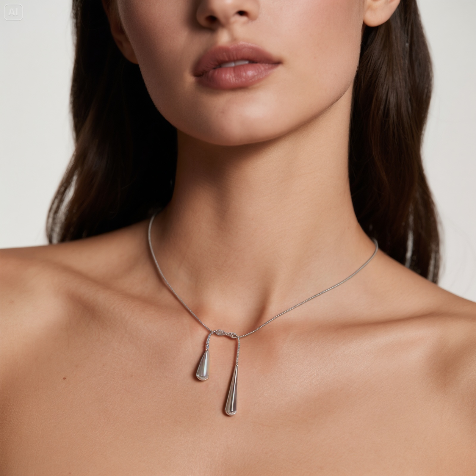 Bild von Bunt Schlangenkette Tropfen Halskette, 304 Edelstahl 80cm, Für Frauen, Elegant Geschenk, Umweltfreundlich