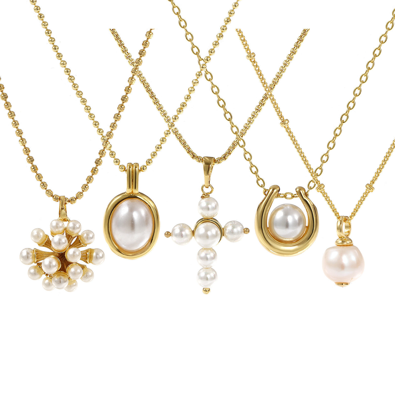 Bild von 18K Real Gold Plated Pendant Charm Necklace, Brass For Women, White Dainty Gift, Eco-friendly, 1 Piece