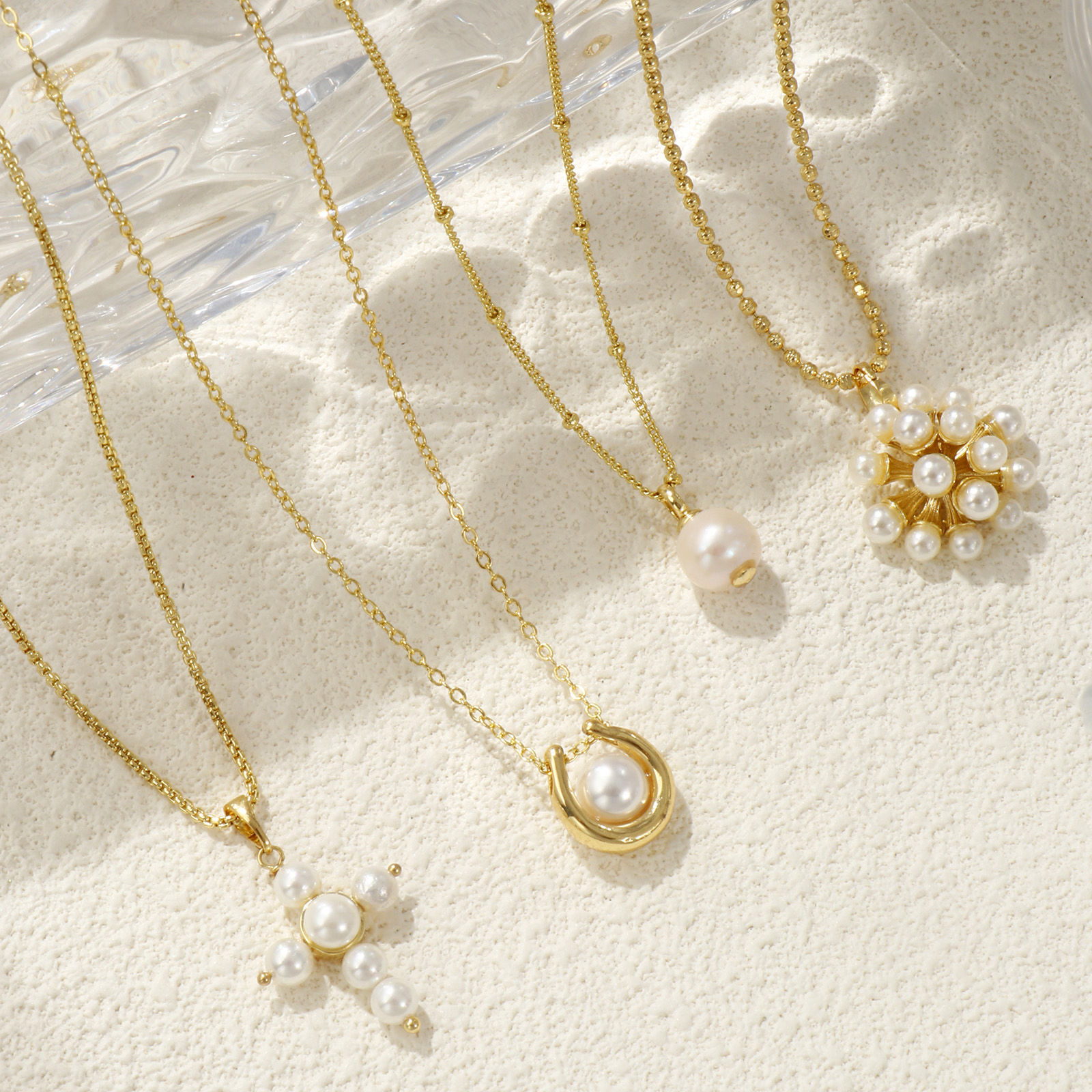 Bild von 18K Real Gold Plated Pendant Charm Necklace, Brass For Women, White Dainty Gift, Eco-friendly, 1 Piece