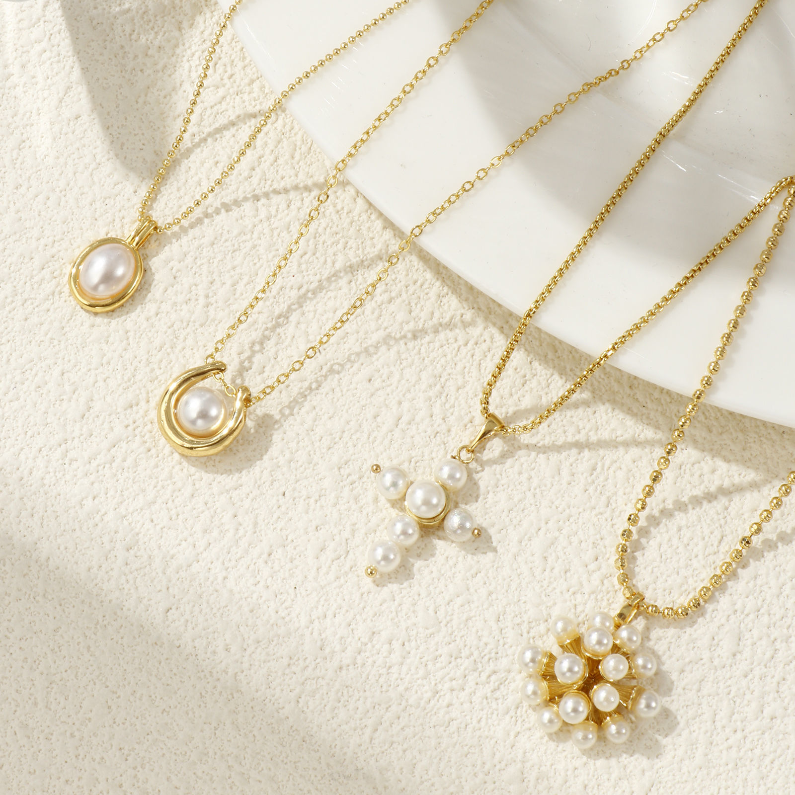Bild von 18K Real Gold Plated Pendant Charm Necklace, Brass For Women, White Dainty Gift, Eco-friendly, 1 Piece