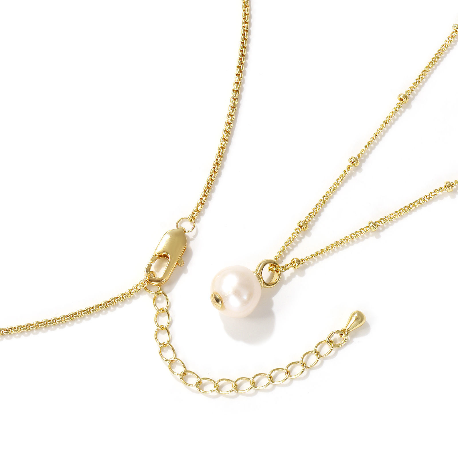 Bild von 18K Echtgold plattiert Anhänger Halskette, Messing Für Frauen, Weiß Elegant Geschenk, Umweltfreundlich, 1 Strang